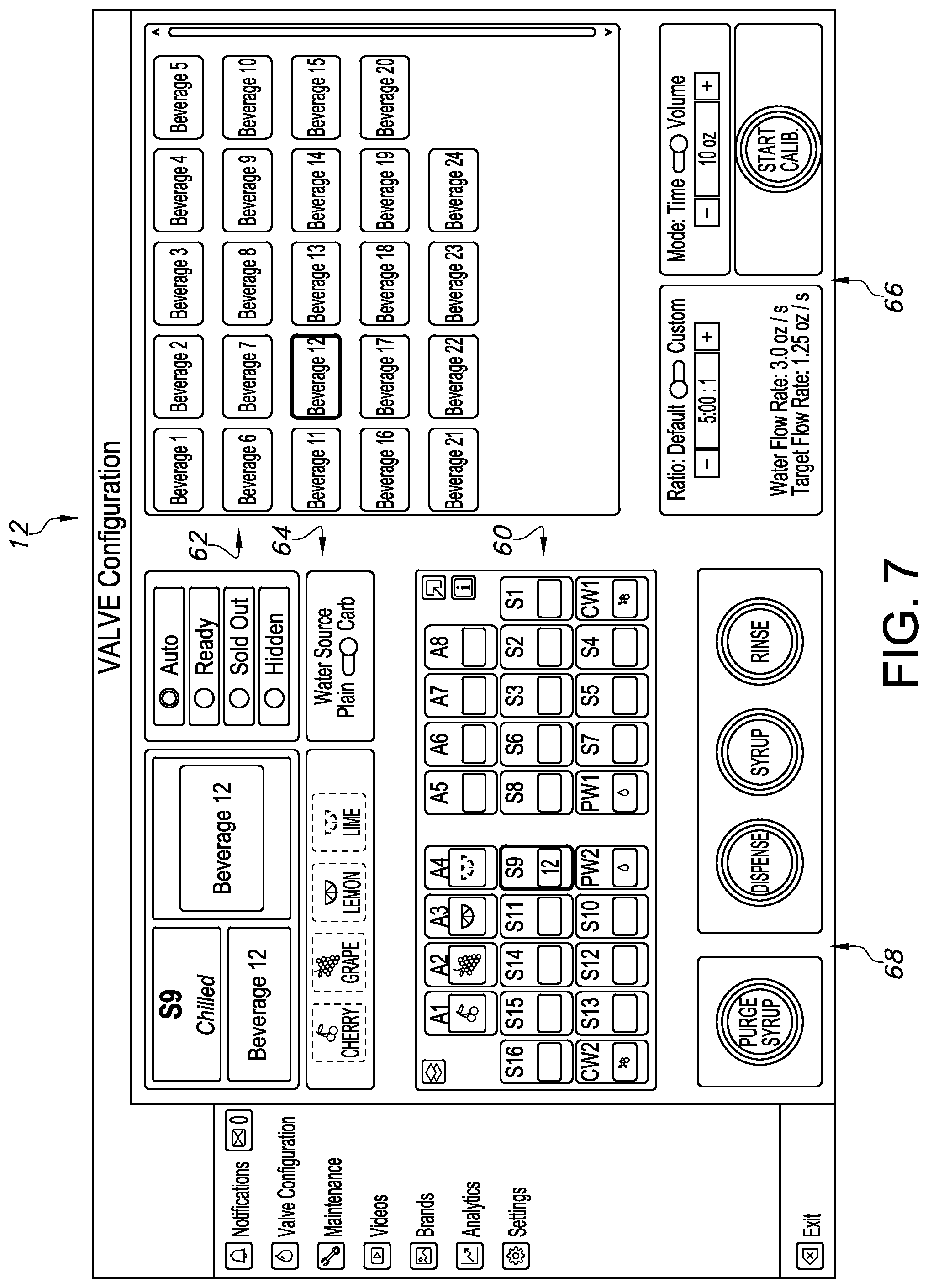 Patent US12325616 Figure 7 – Method and apparatus for configuring and maintaining a beverage dispenser