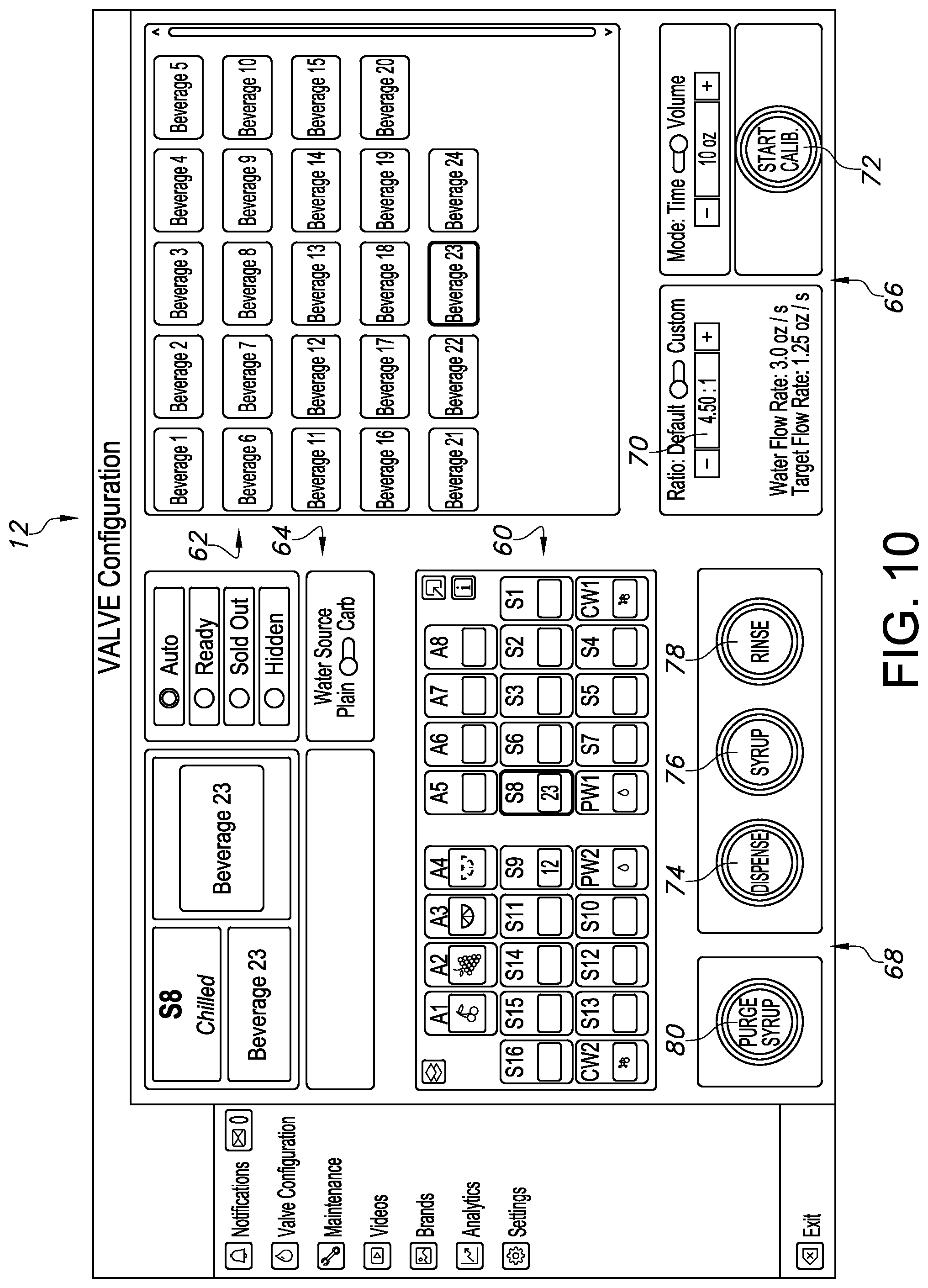 Patent US12325616 Figure 10 – Method and apparatus for configuring and maintaining a beverage dispenser