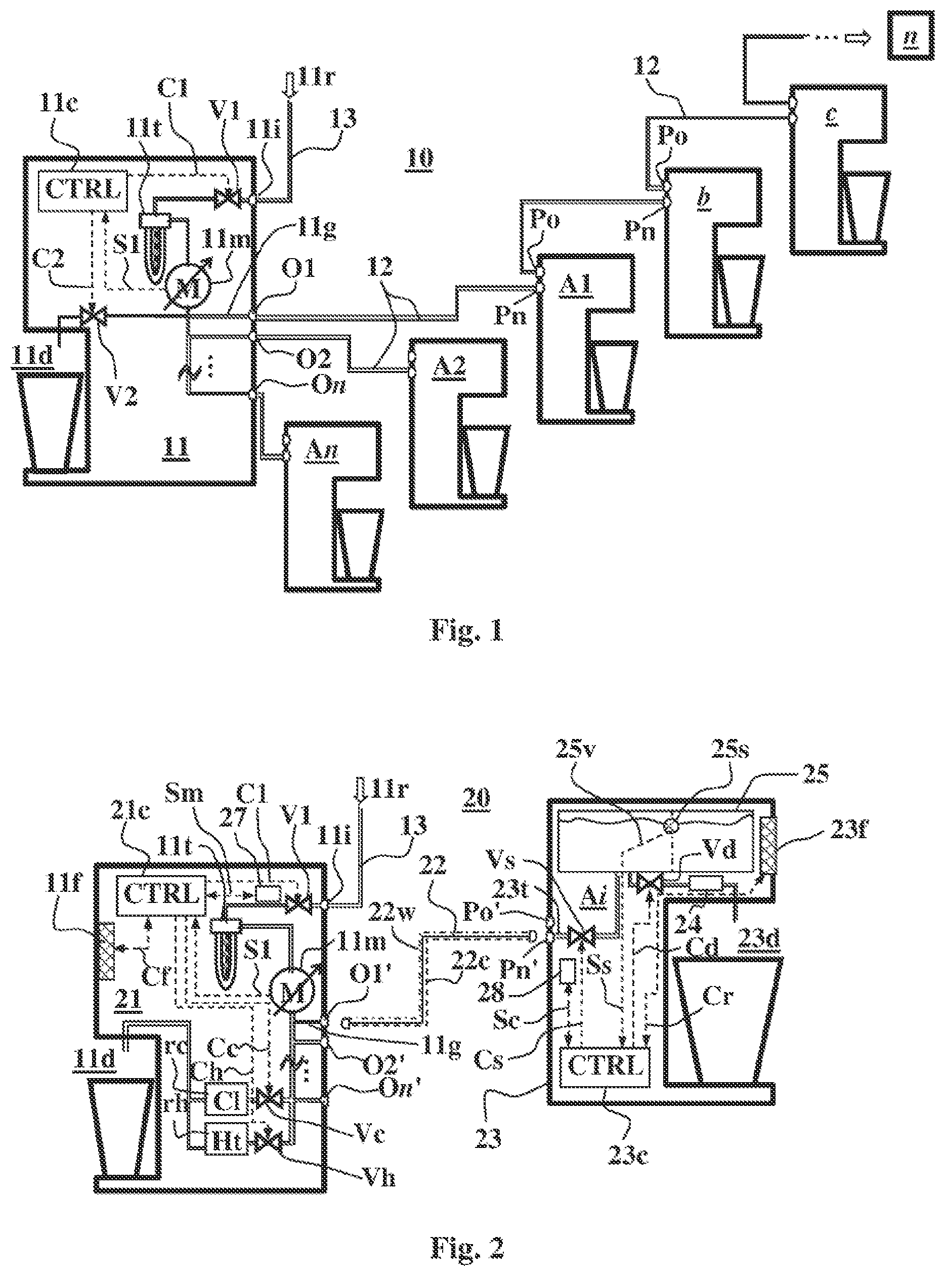 Patent US12325618 Figure 1 – Liquid dispensing arrangements and methods