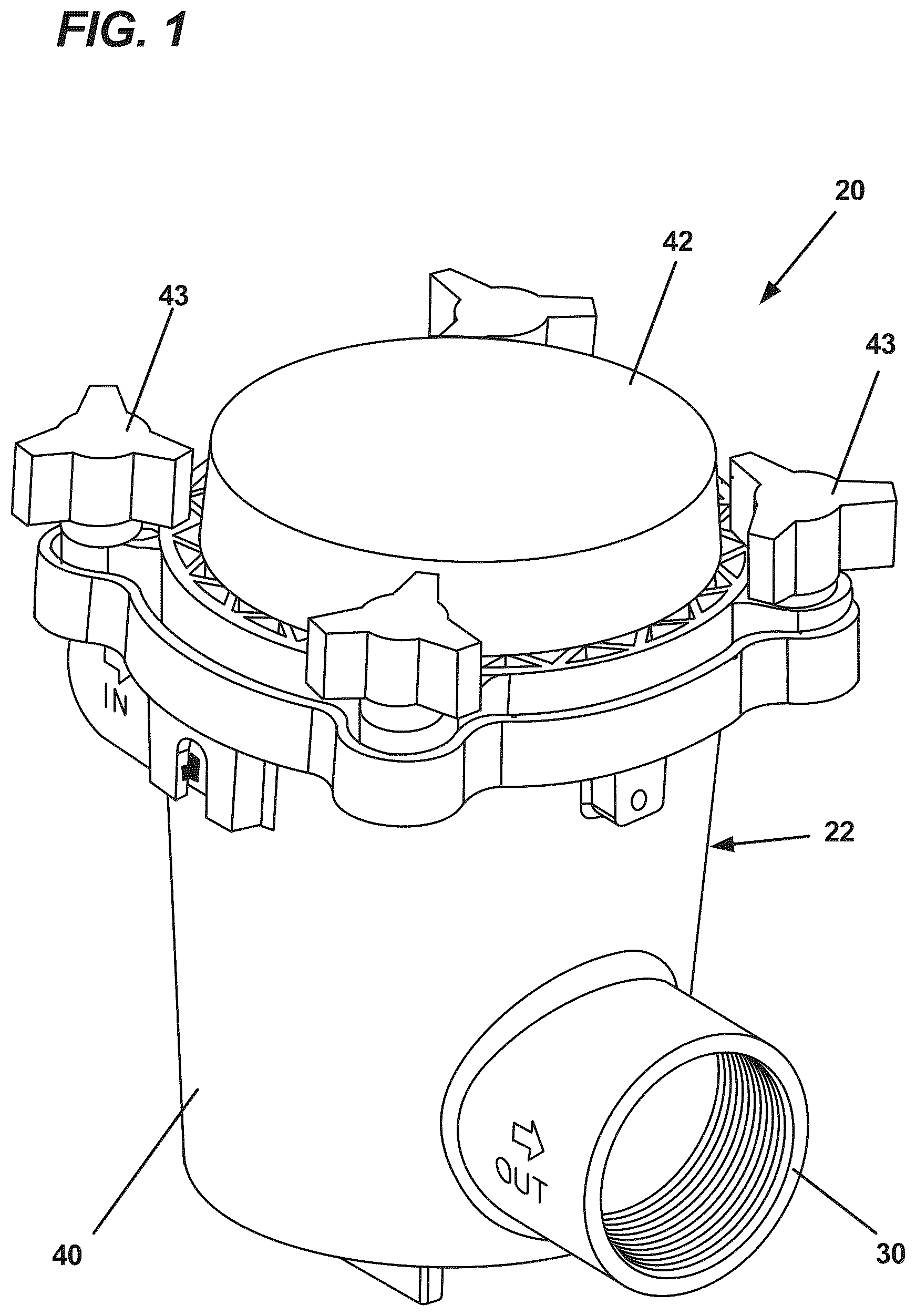 Patent US12325647 Figure 1 – Electrolytic biocide-generating unit with flow transition detection