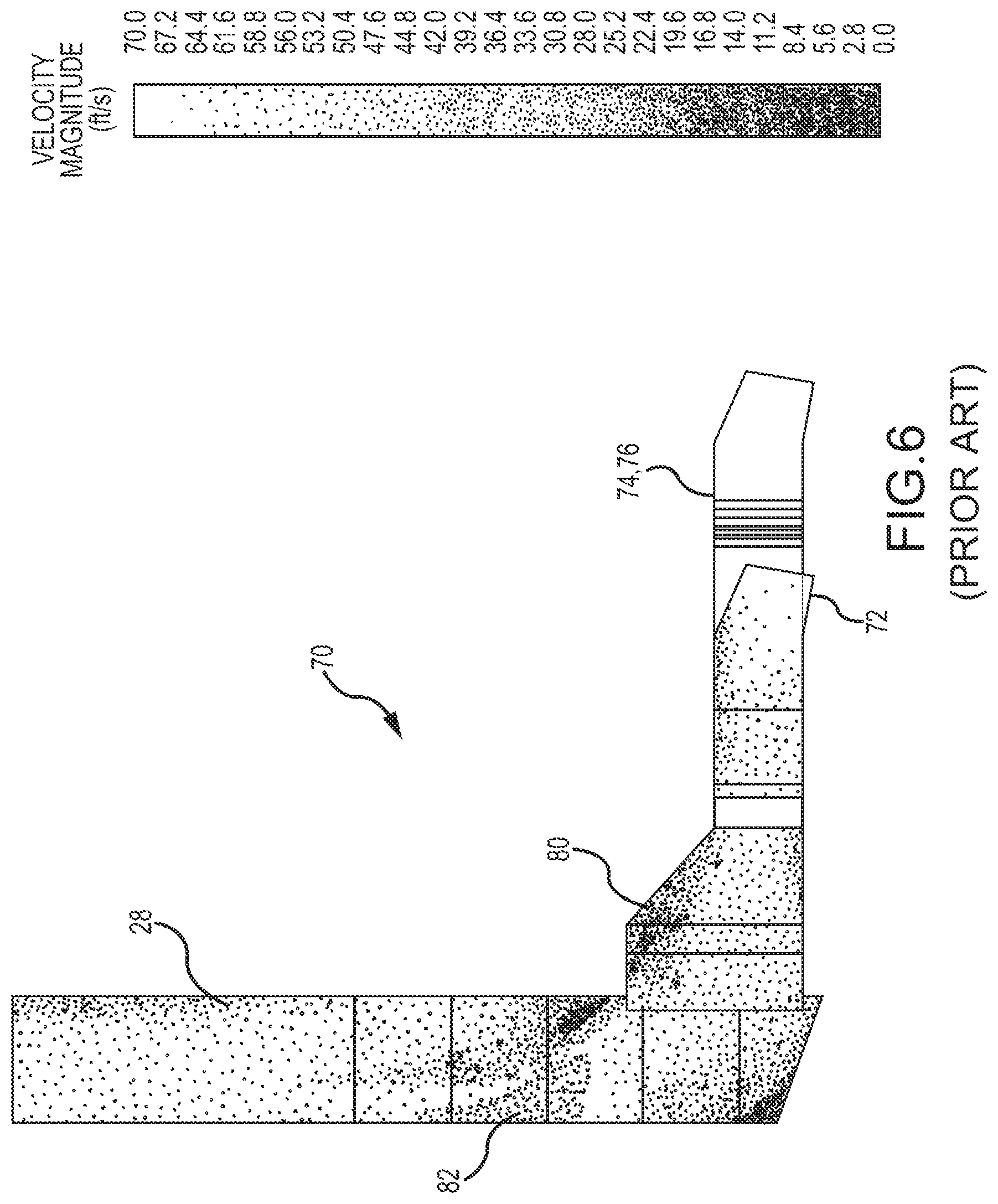 Patent US12325828 Figure 6 – Exhaust flow modifier, duct intersection incorporating the same, and methods therefor