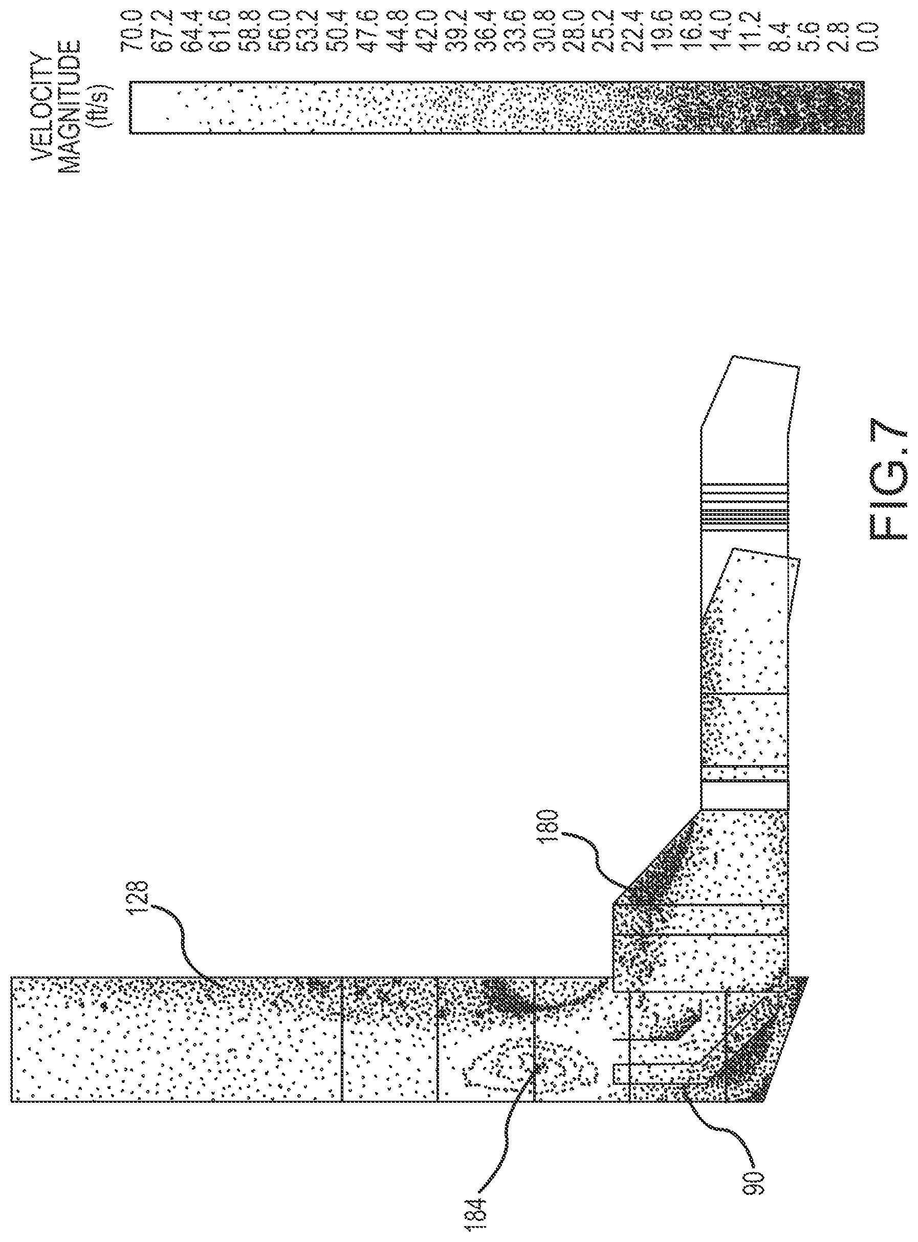 Patent US12325828 Figure 7 – Exhaust flow modifier, duct intersection incorporating the same, and methods therefor