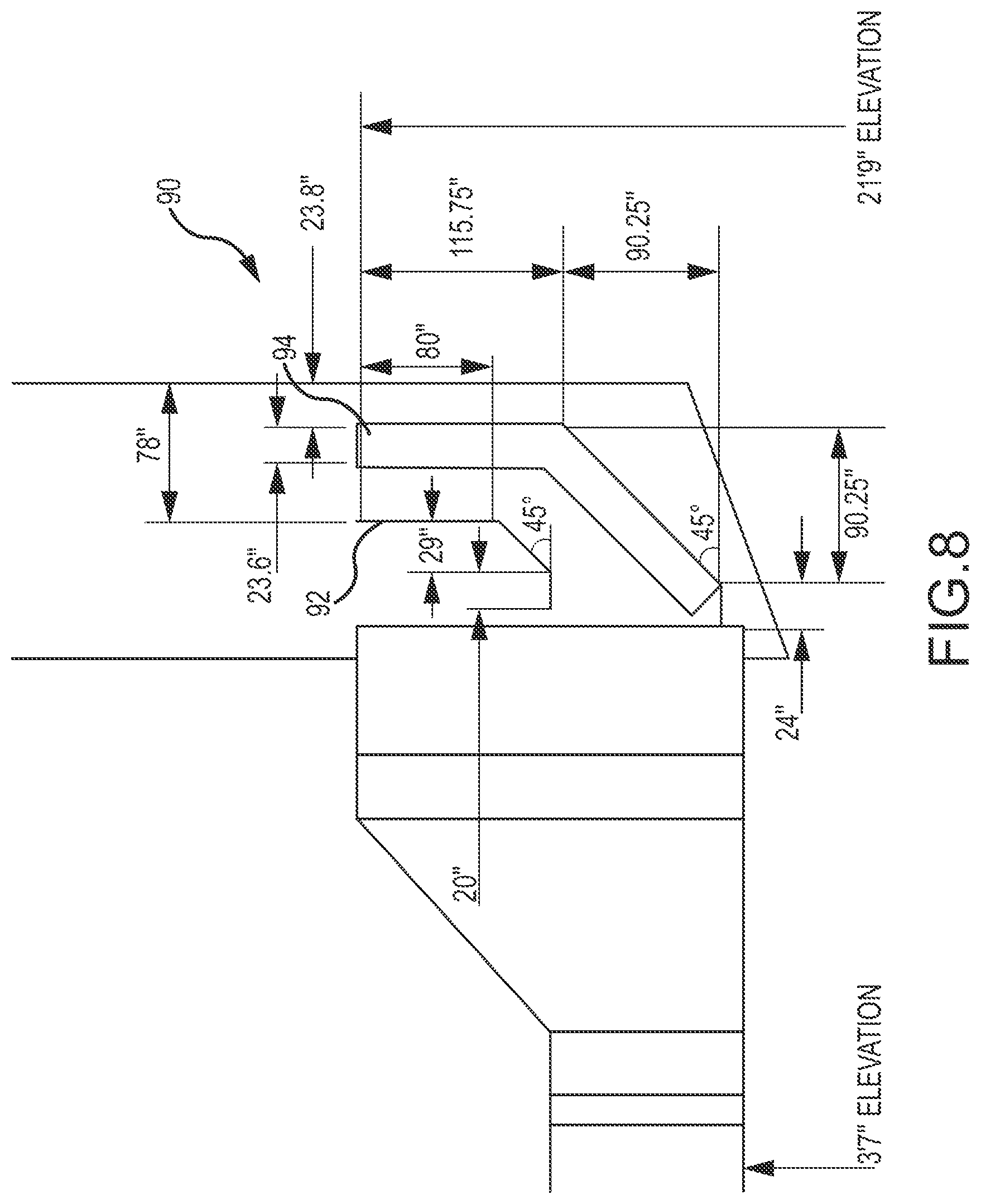 Patent US12325828 Figure 8 – Exhaust flow modifier, duct intersection incorporating the same, and methods therefor
