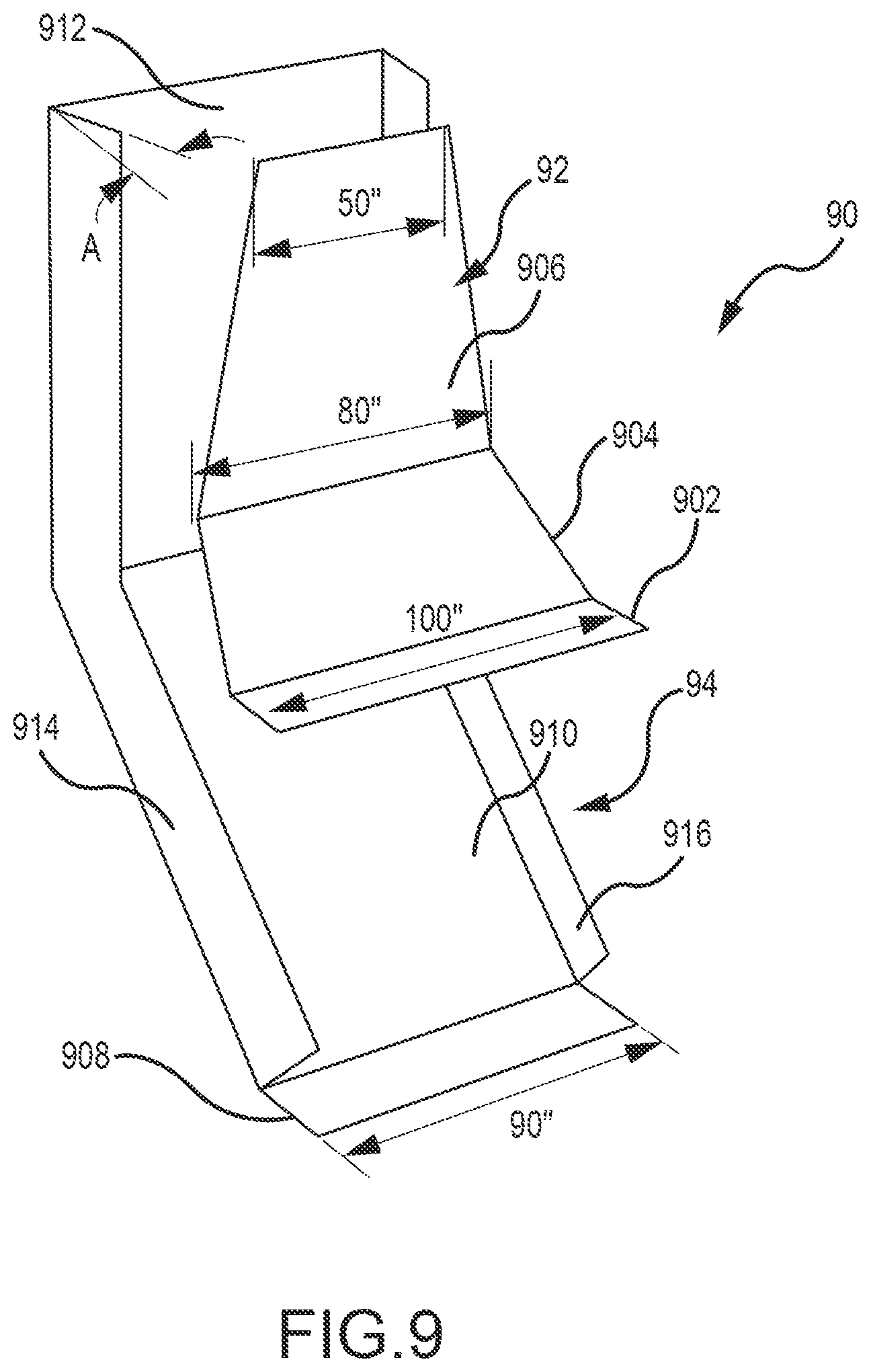 Patent US12325828 Figure 9 – Exhaust flow modifier, duct intersection incorporating the same, and methods therefor