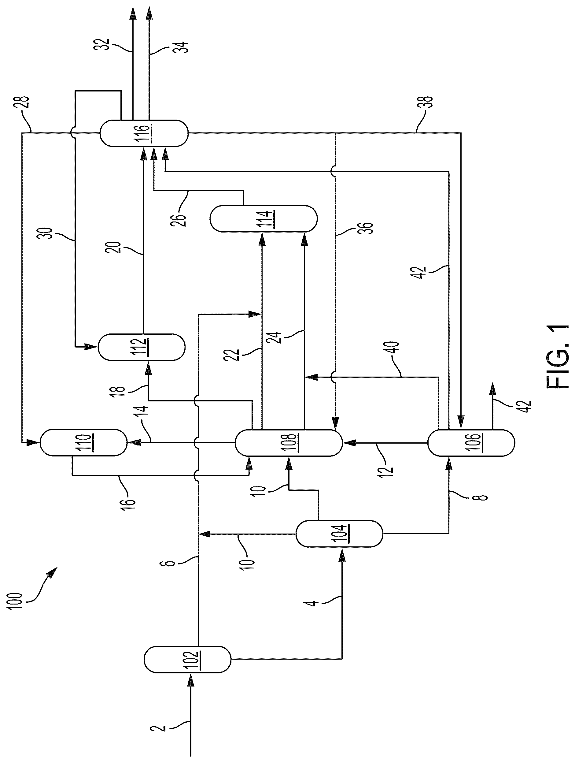 Patent US12325834 Figure 1 – Methods for processing a hydrocarbon oil feed stream utilizing a delayed coker and steam enhanced catalytic cracker