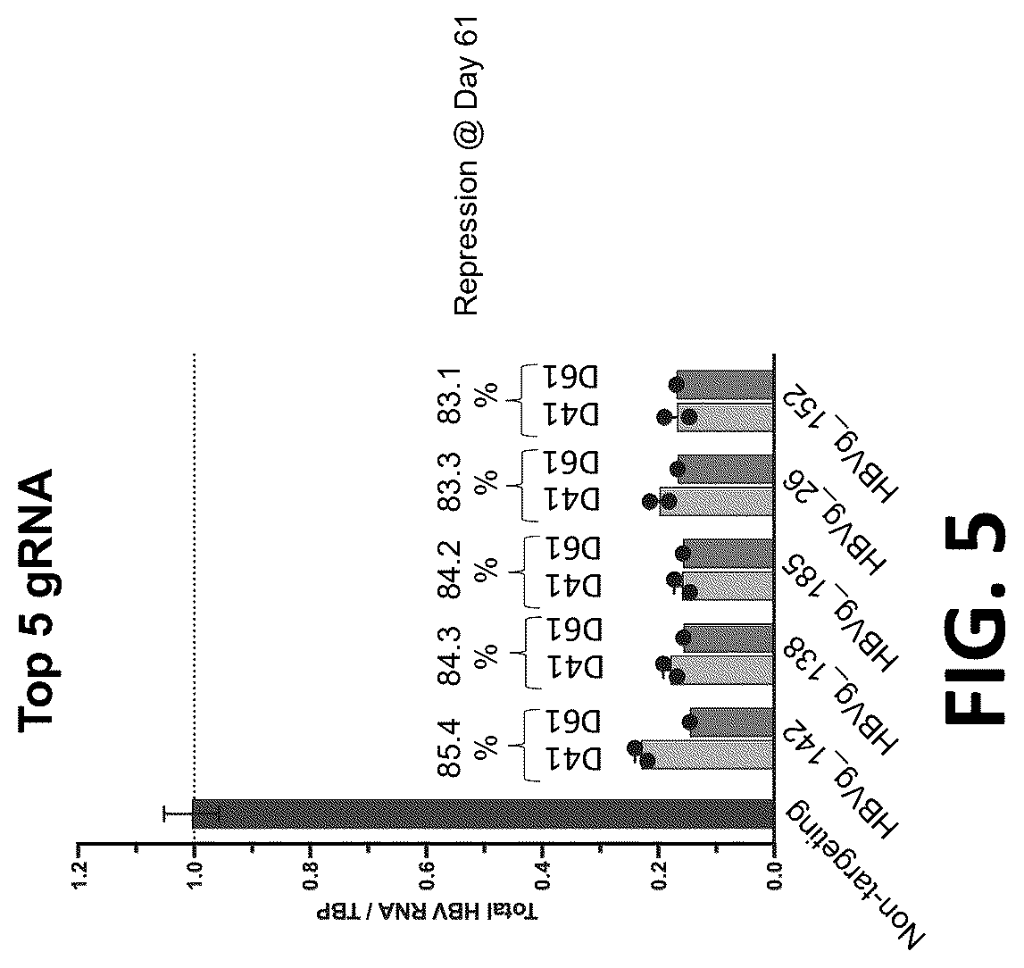 Patent US12325857 Figure 5 – Compositions, systems, and methods for regulation of Hepatitis b virus through targeted gene repression