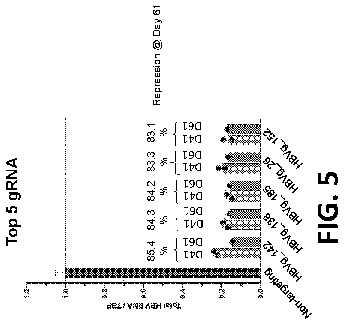 Patent US12325858 Figure 5 – Compositions, systems, and methods for regulation of Hepatitis B virus through targeted gene repression