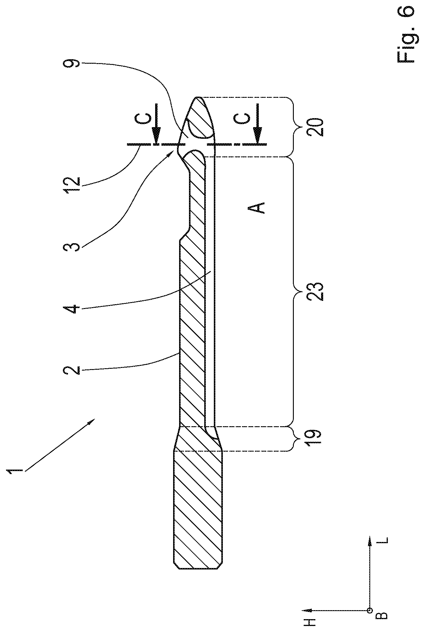 Patent US12325940 Figure 6 – Sewing machine needle having a recess