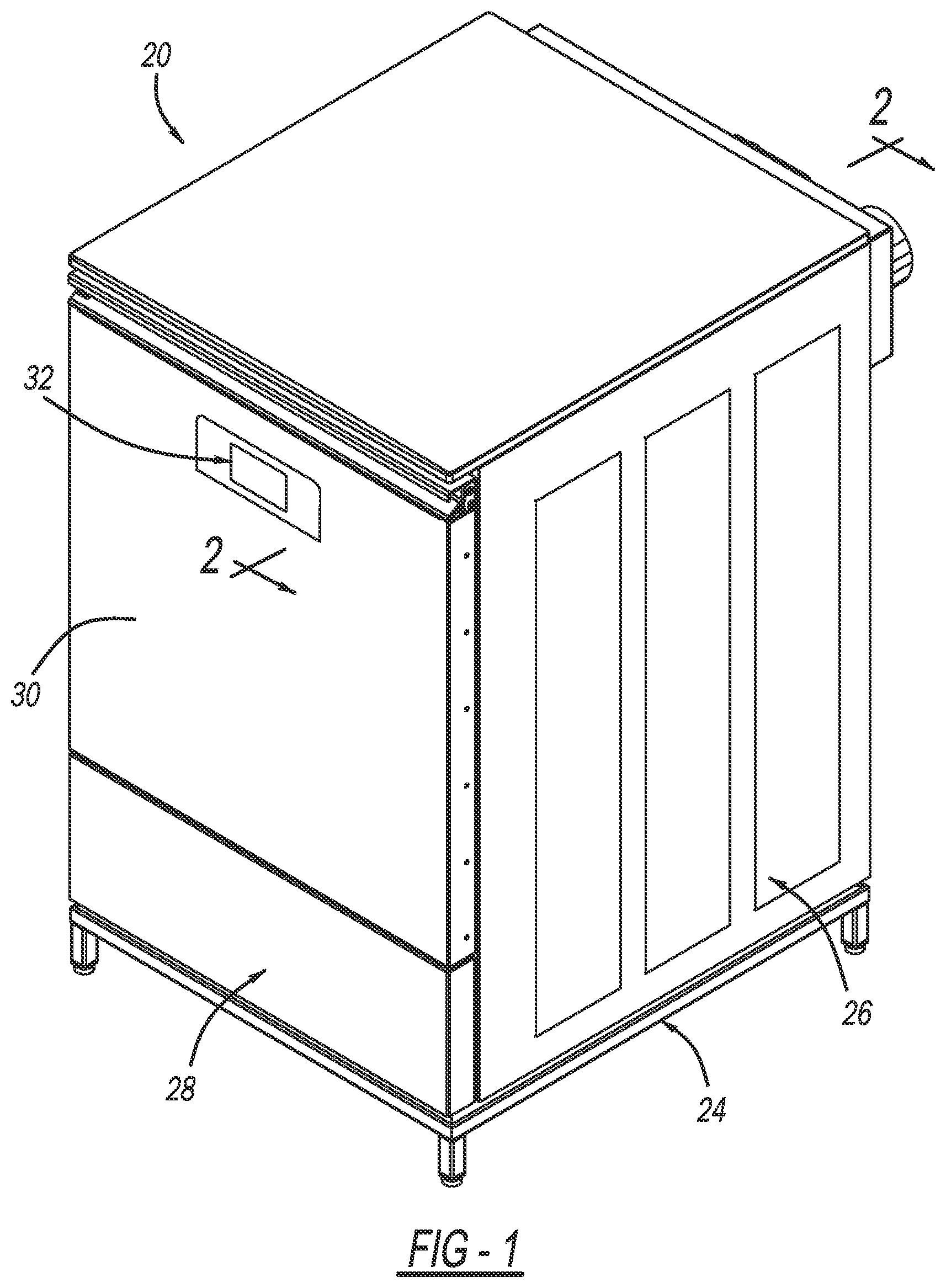 Patent US12325944 Figure 1 – Controlling process air bypass around the drum in combo wash-dry system