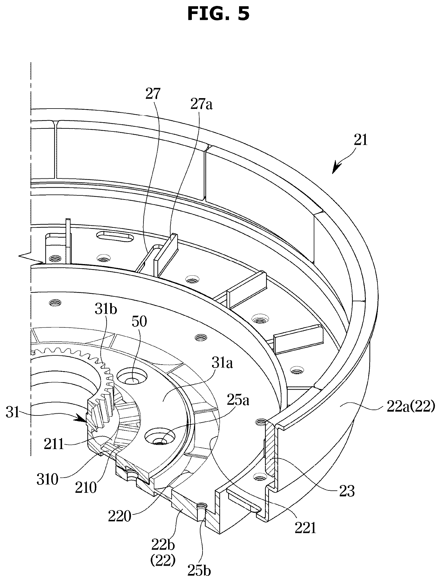 Patent US12325946 Figure 5 – Washing machine