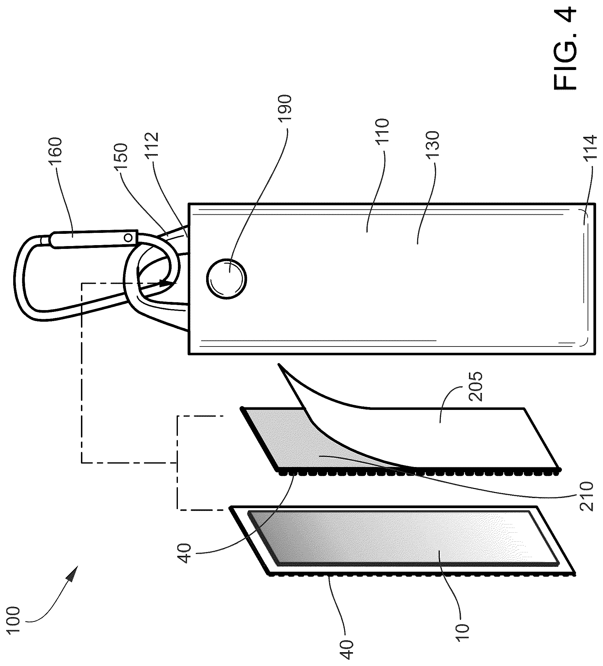 Patent US12325950 Figure 4 – Portable golf glove mounting and drying device