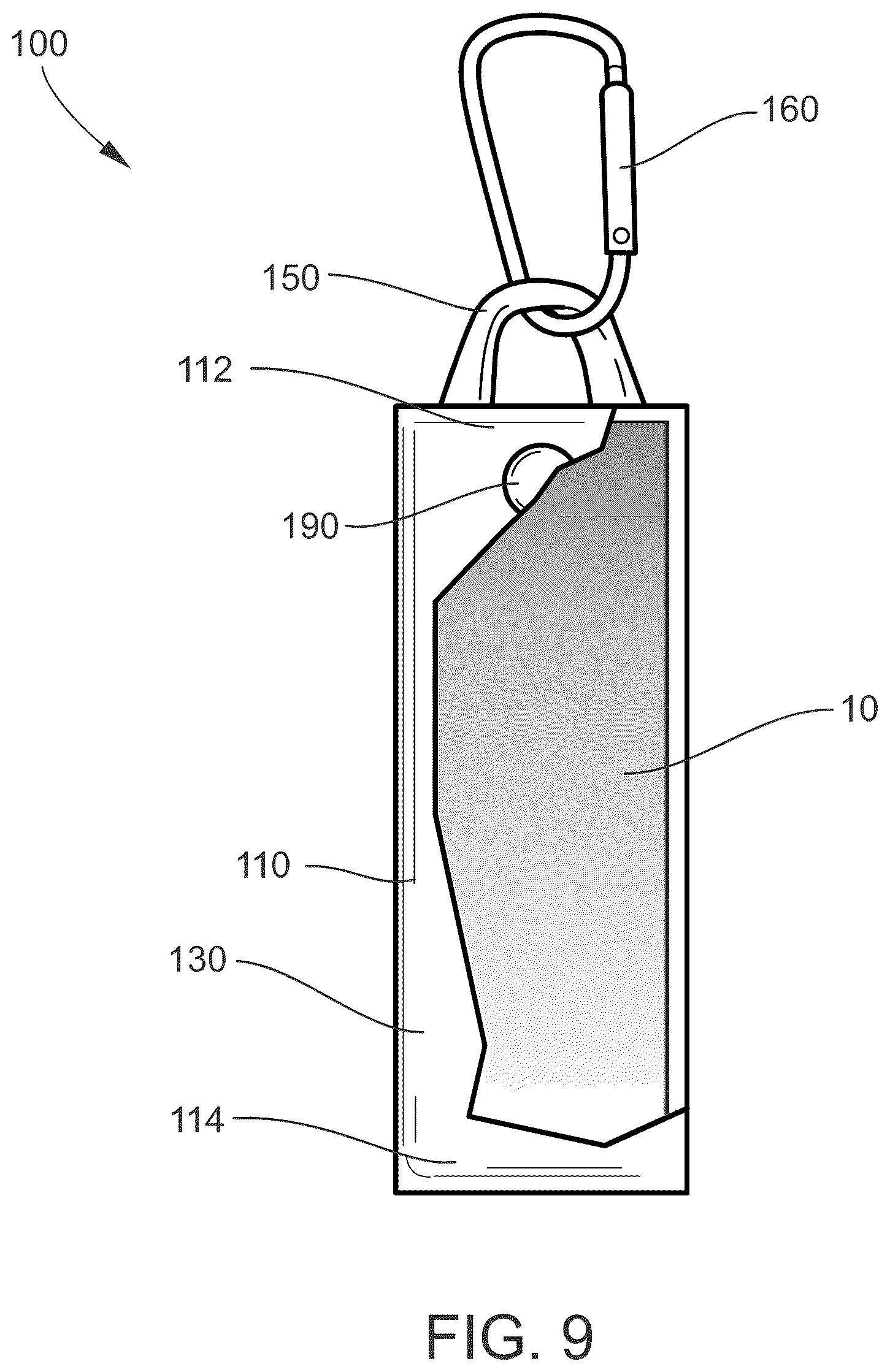 Patent US12325950 Figure 9 – Portable golf glove mounting and drying device