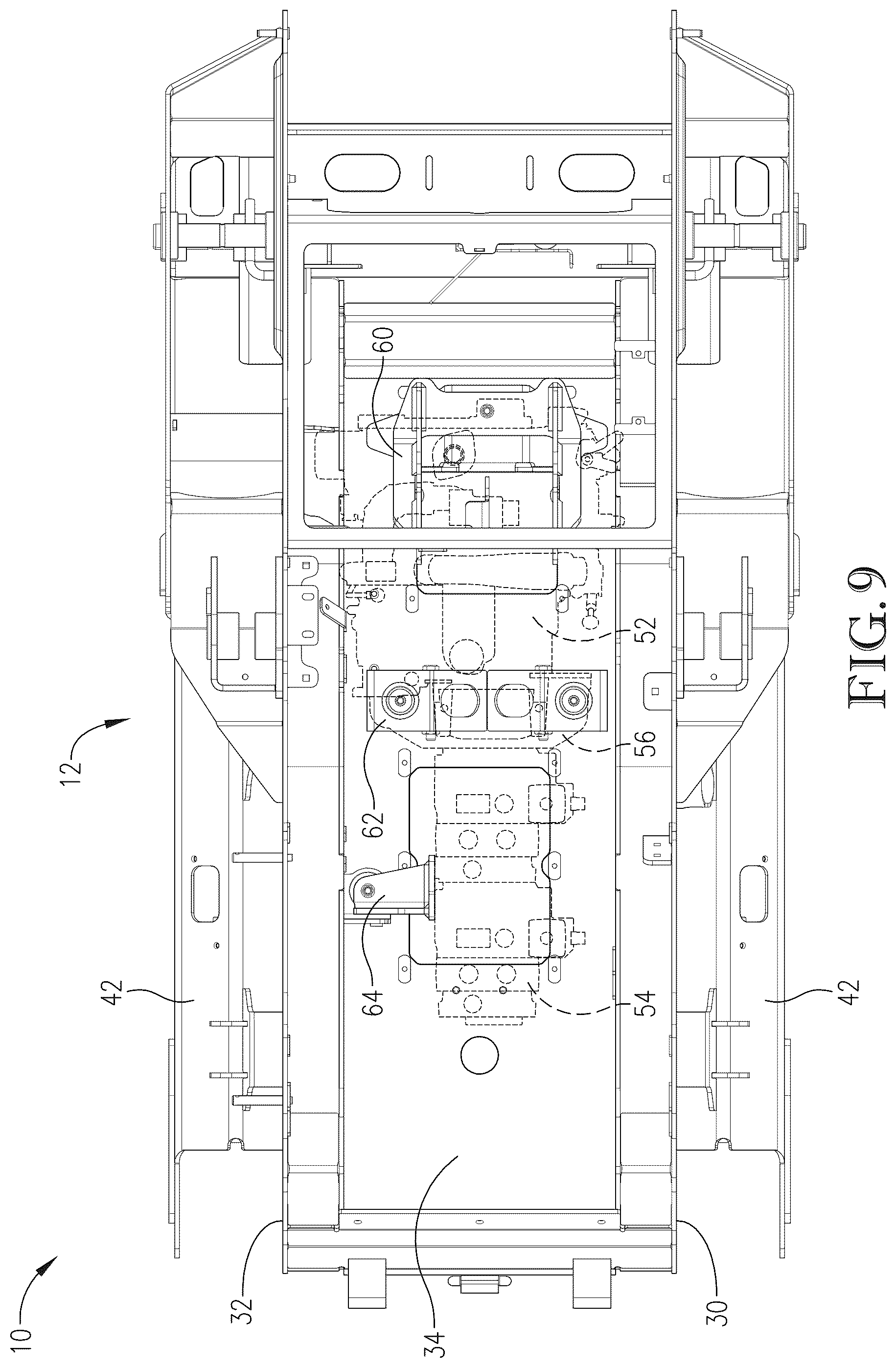 Patent US12325971 Figure 9 – Loader with improved arm path