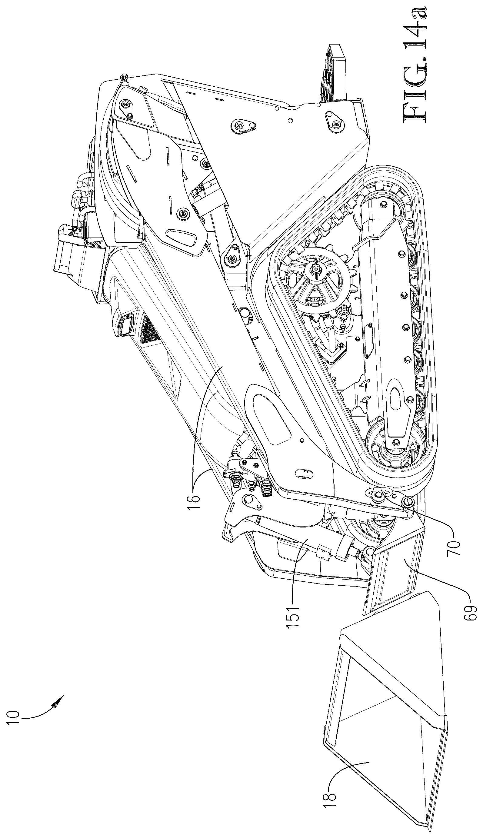 Patent US12325971 Figure 14 – Loader with improved arm path