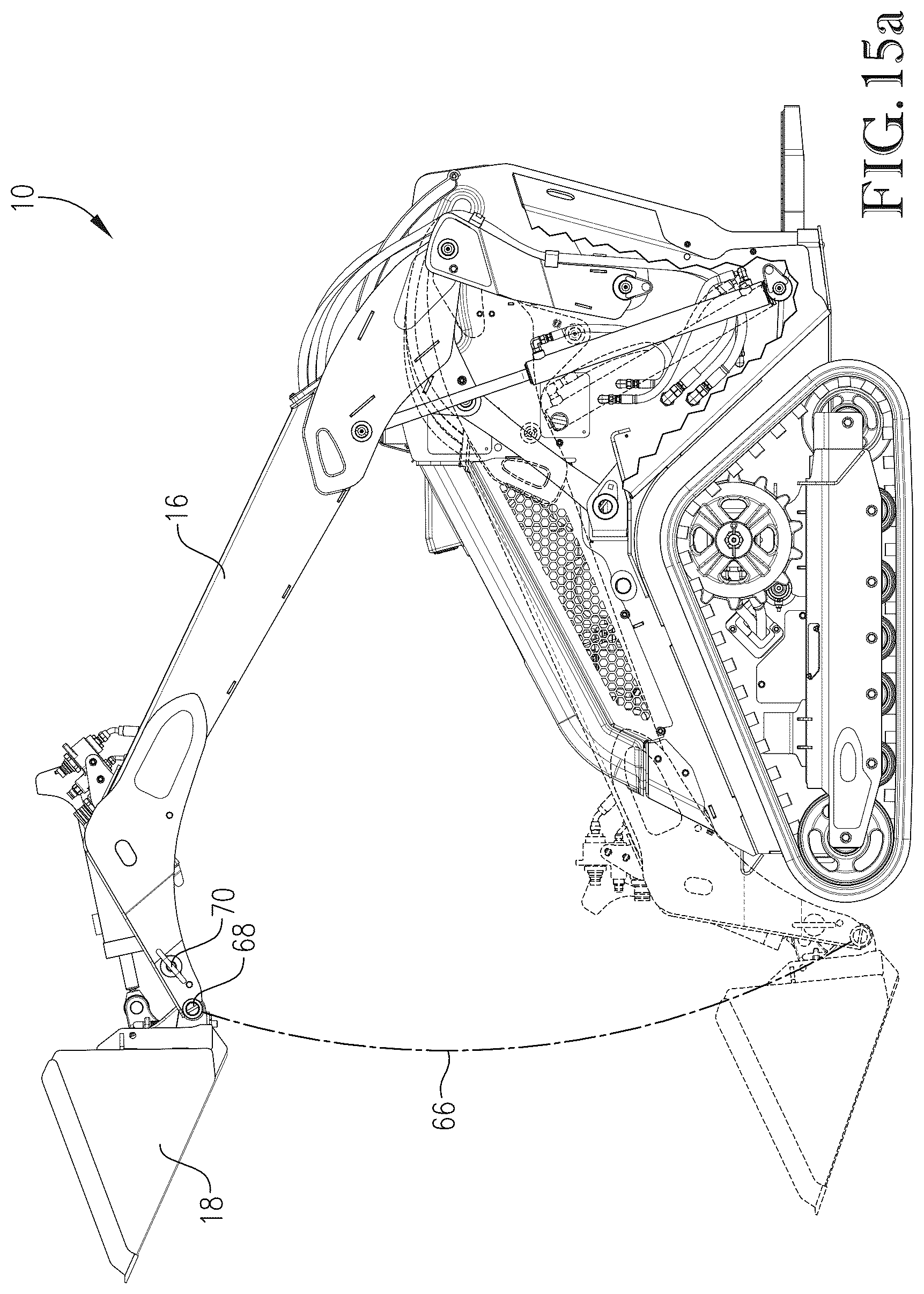 Patent US12325971 Figure 16 – Loader with improved arm path