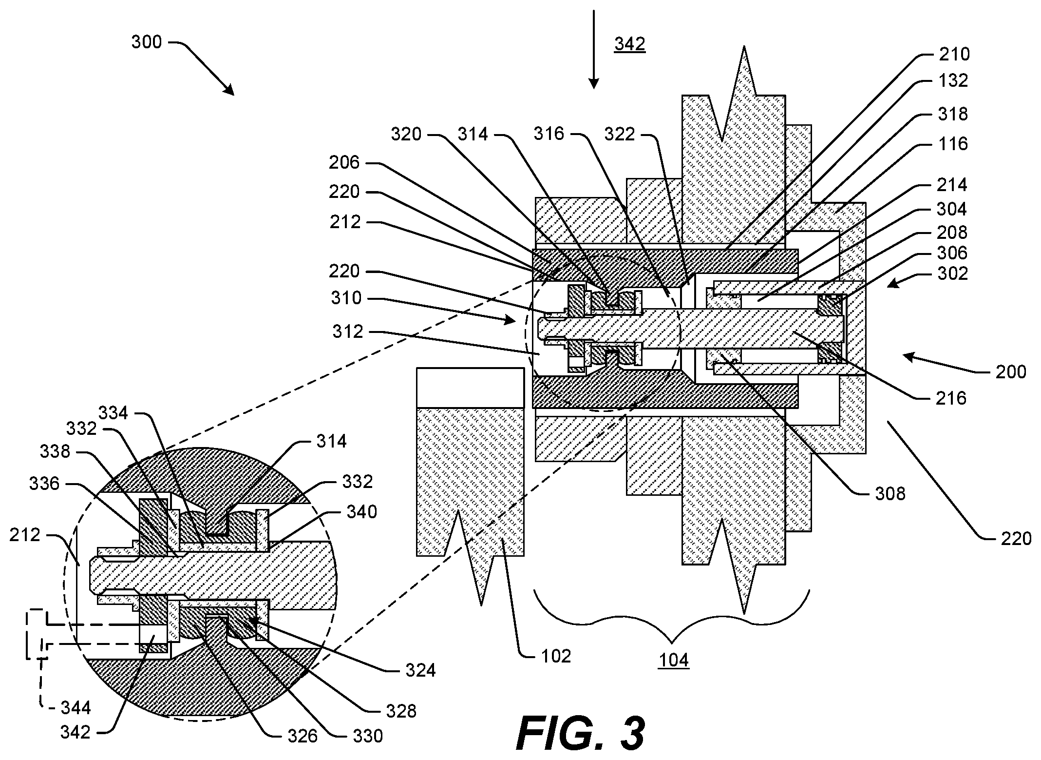 Patent US12325972 Figure 3 – Control system for actuated pins