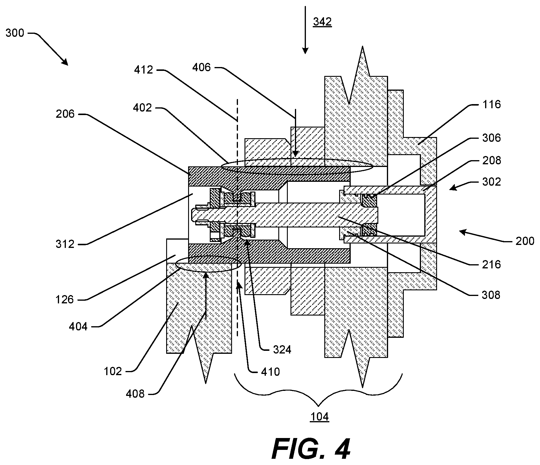 Patent US12325972 Figure 4 – Control system for actuated pins