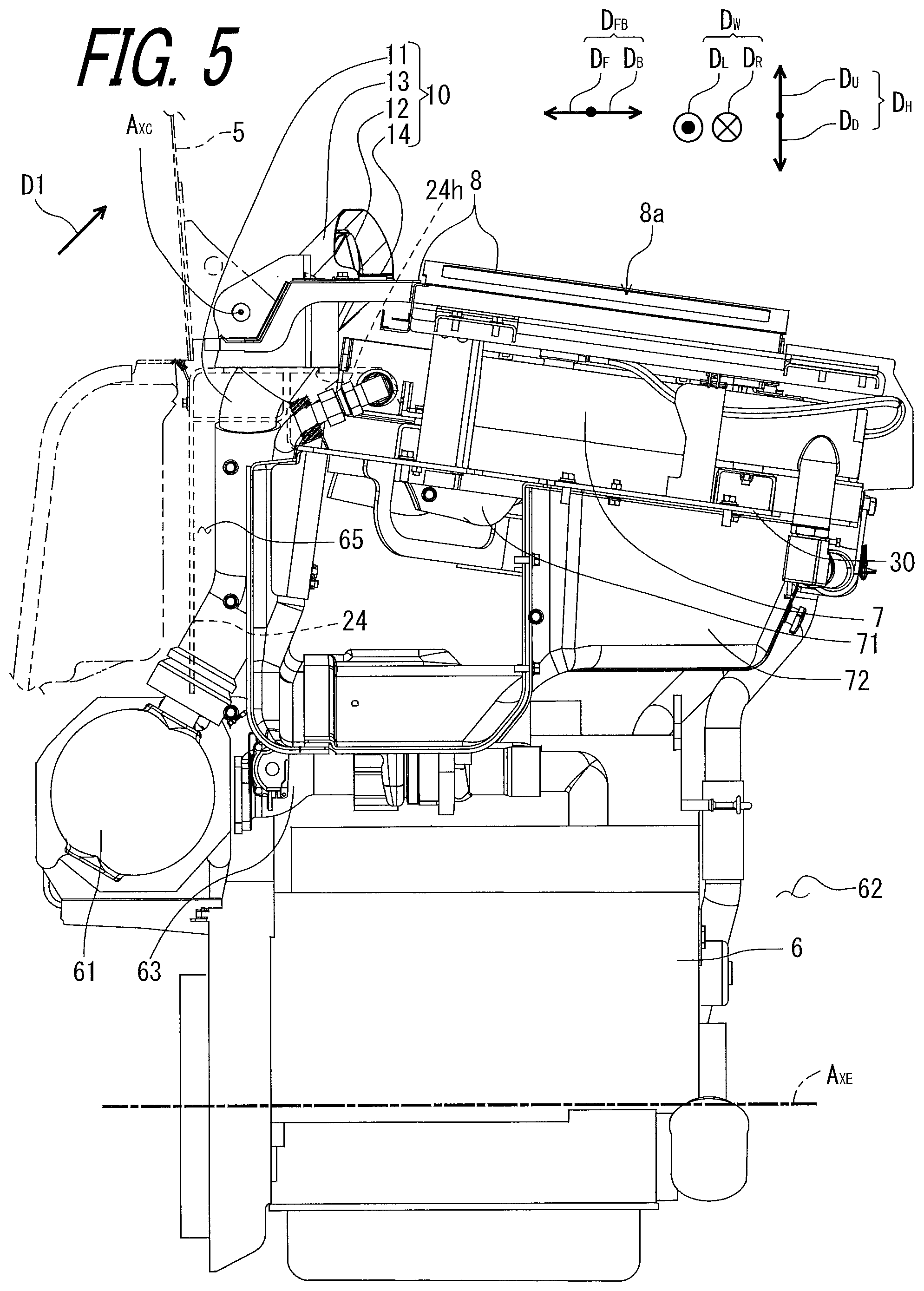 Patent US12325973 Figure 5 – Work vehicle