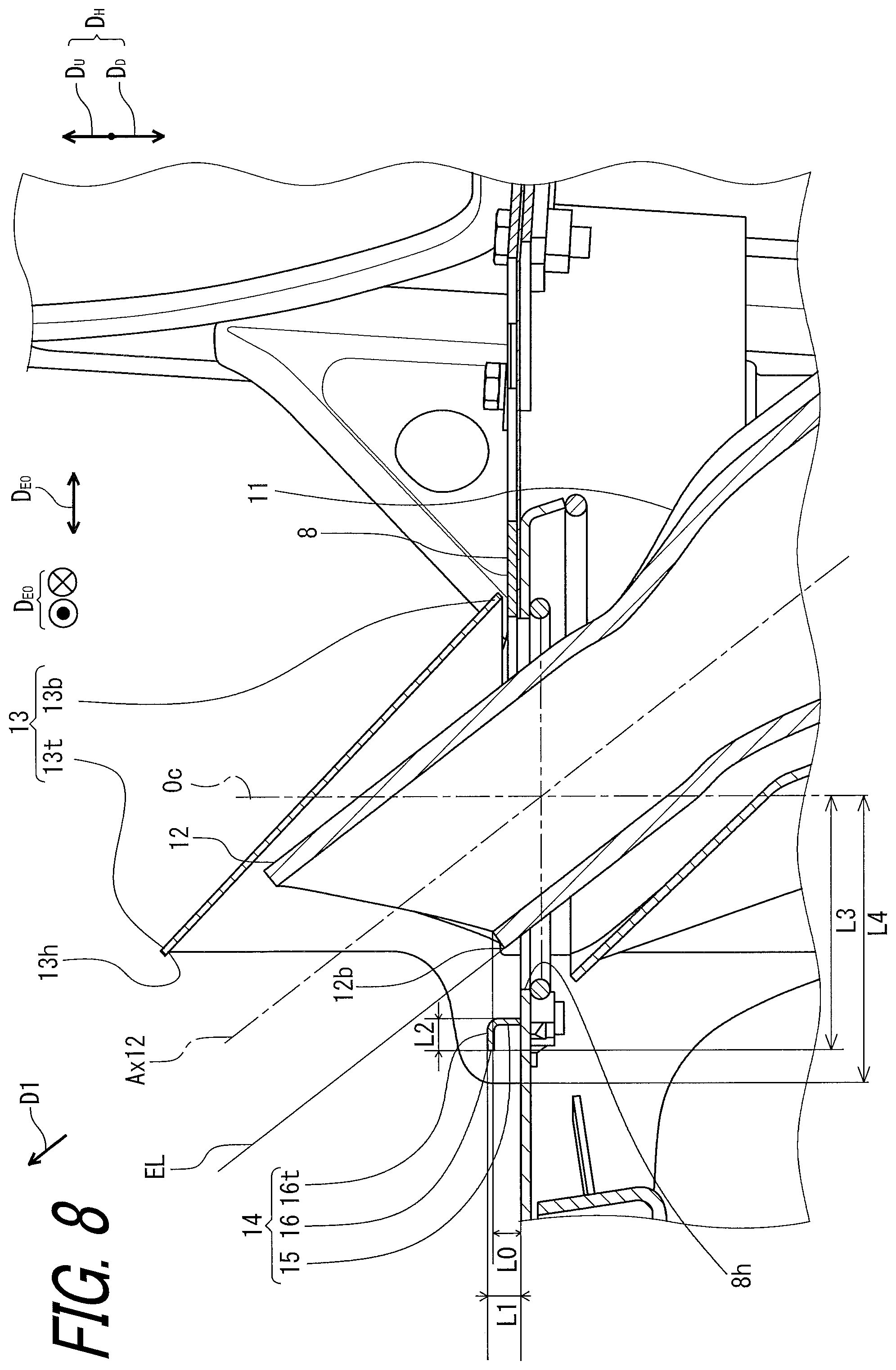 Patent US12325973 Figure 8 – Work vehicle