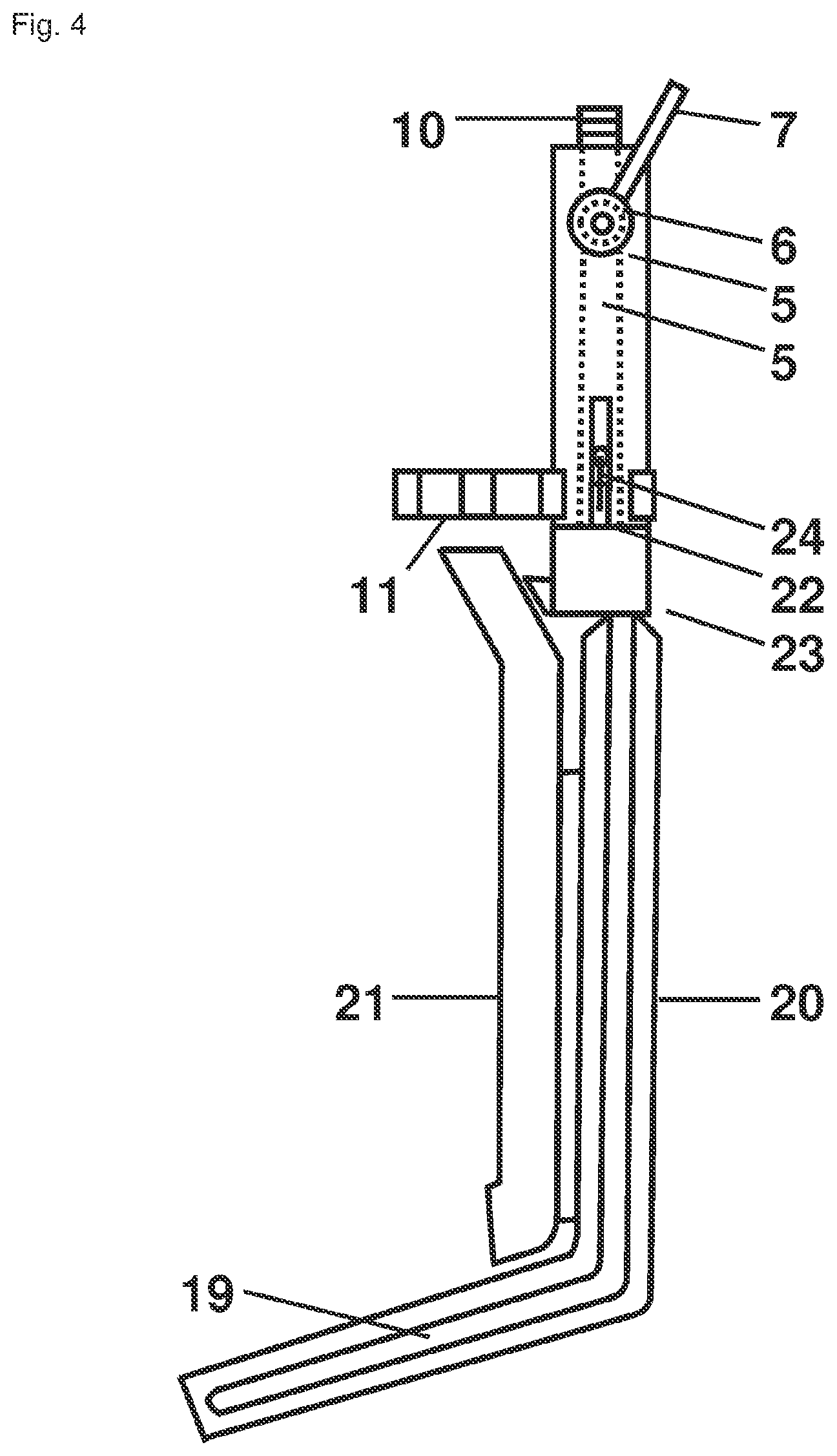 Patent US12325991 Figure 3 – Hand-held sanitary device and personal-hygiene sachet for washing and drying intimate body parts