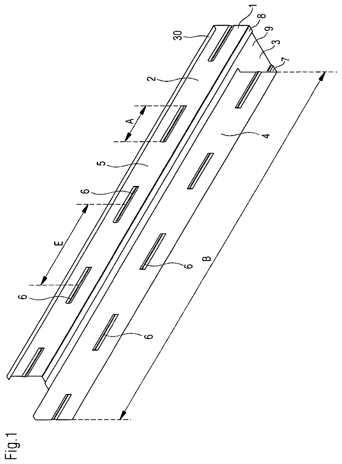 Patent US12325992 Figure 1 – Dry-construction stud and dry-construction wall with a dry-construction stud