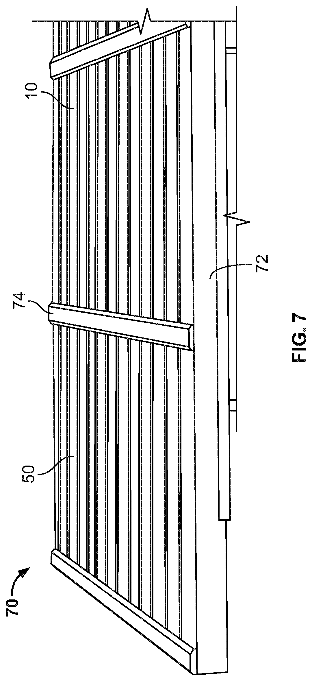 Patent US12325996 Figure 4 – Solar roofing system with fiber composite roofing shingles
