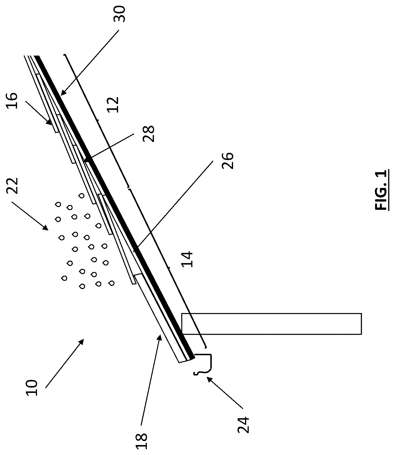 Patent US12325997 Figure 1 – Steep slope roofing system