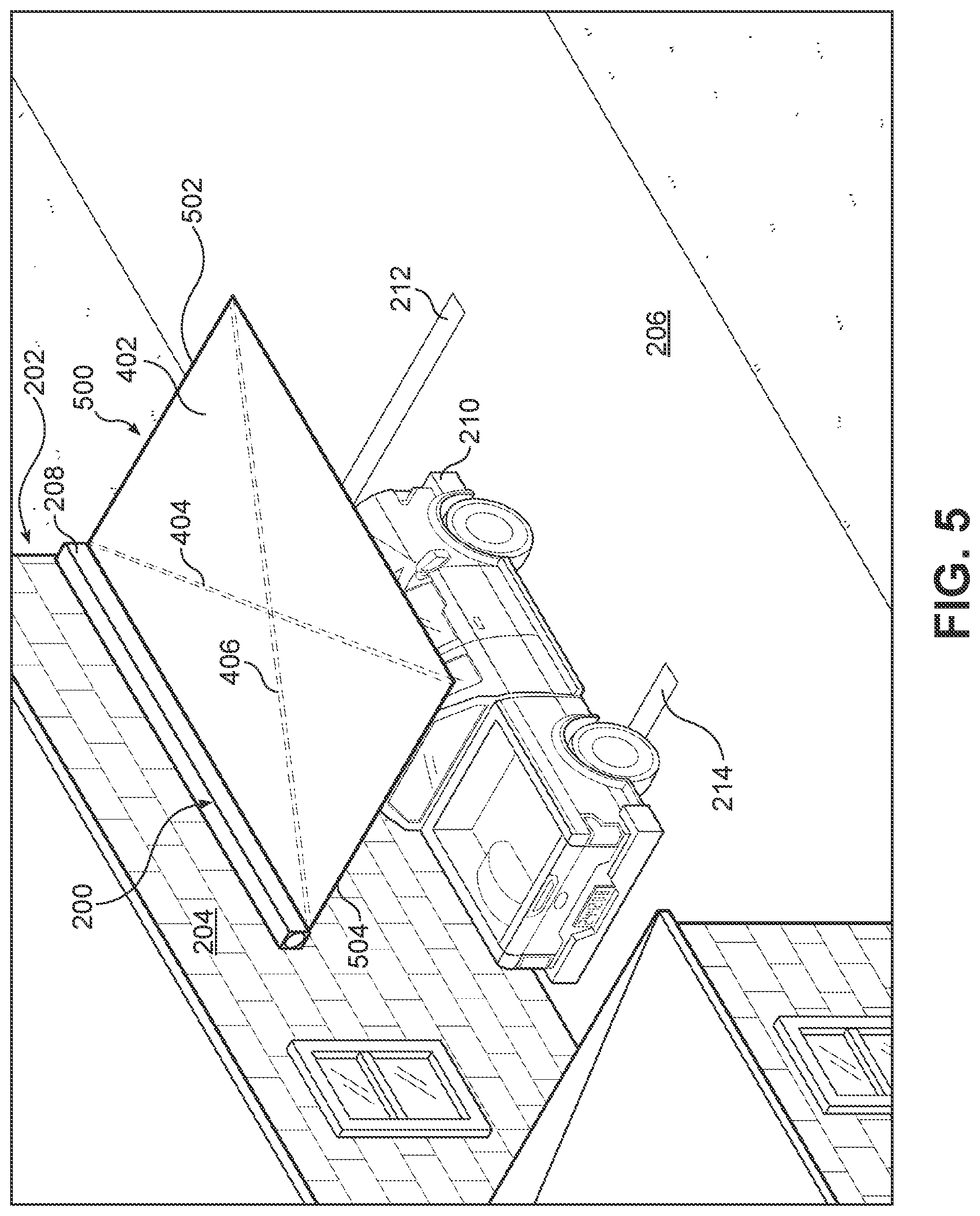 Patent US12325999 Figure 5 – Deployable awning for protection from storm damage