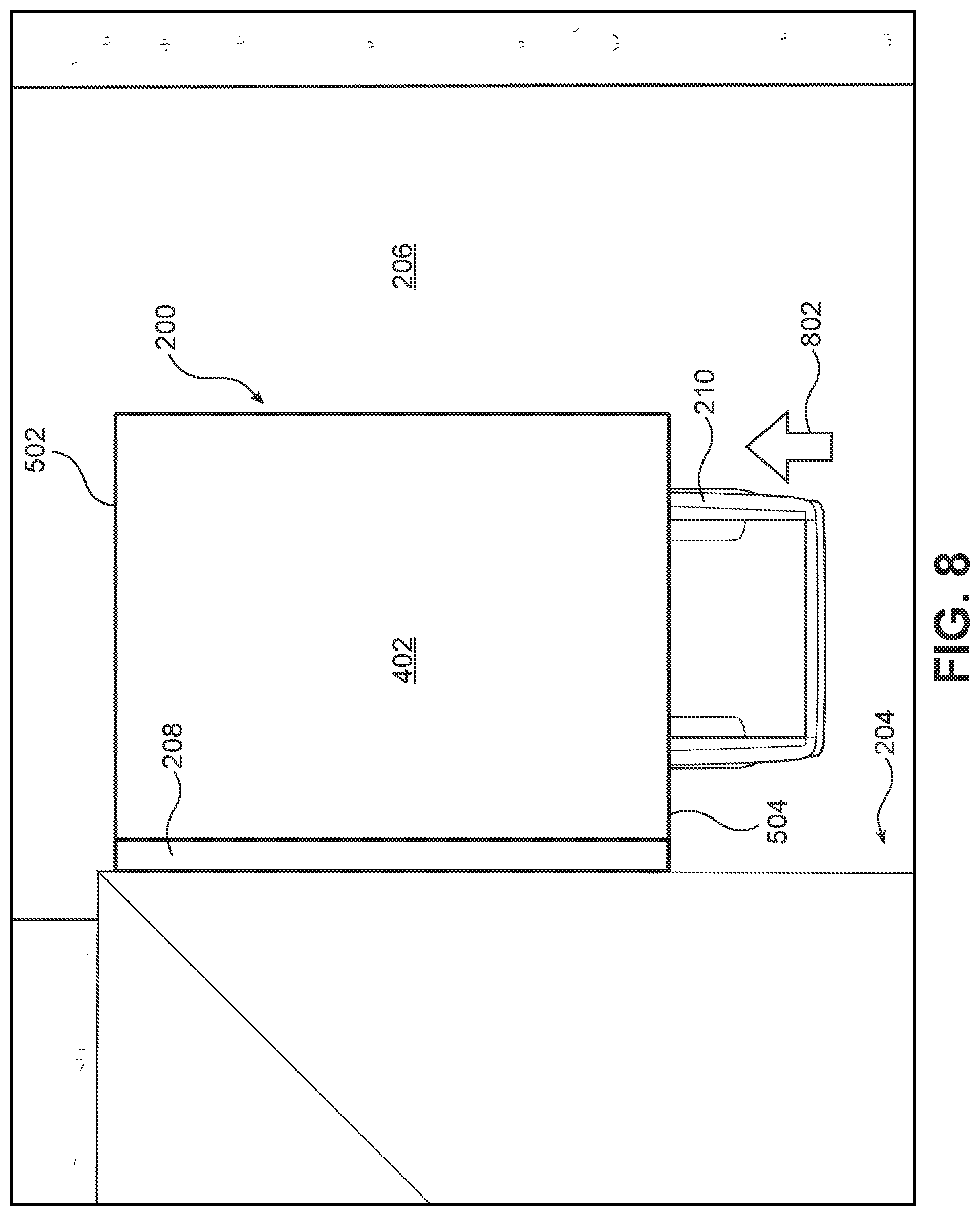 Patent US12325999 Figure 8 – Deployable awning for protection from storm damage
