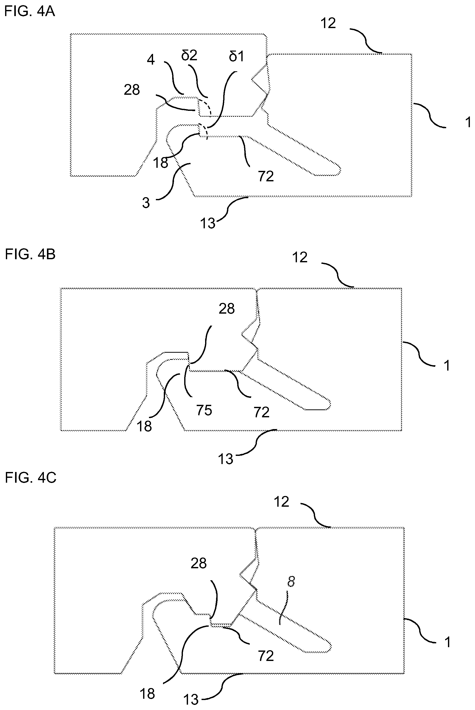 Patent US12326001 Figure 4 – Panel with locking device
