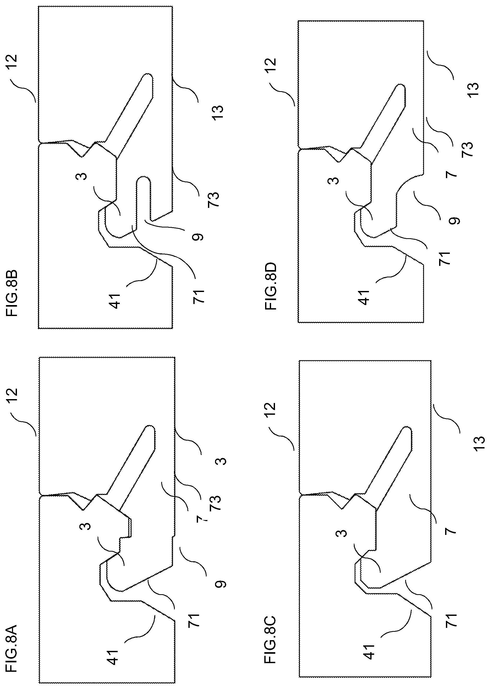 Patent US12326001 Figure 7 – Panel with locking device