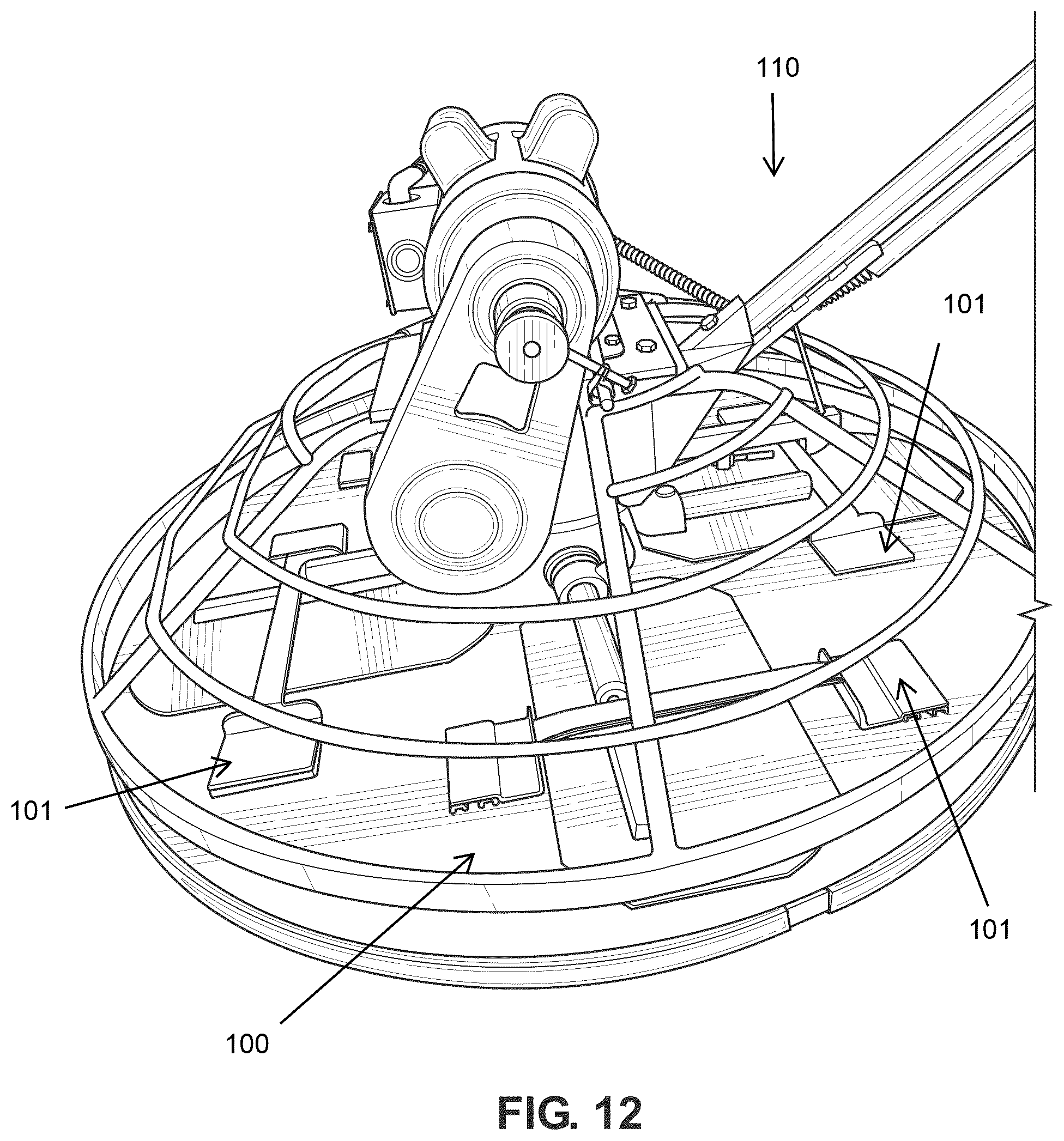 Patent US12326005 Figure 8 – Layered disc systems for power troweling