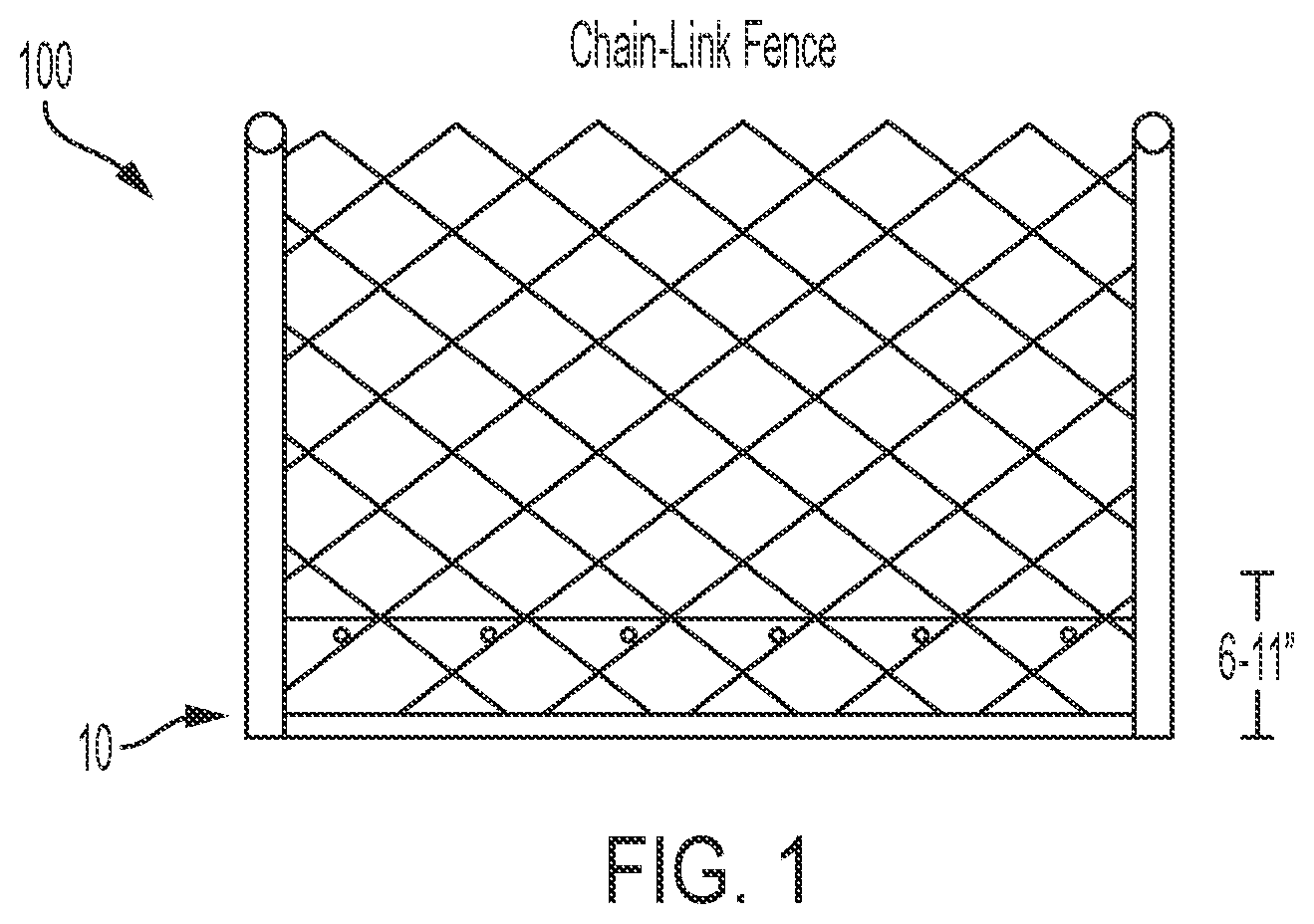 Patent US12326007 Figure 1 – Grass guard for fencing