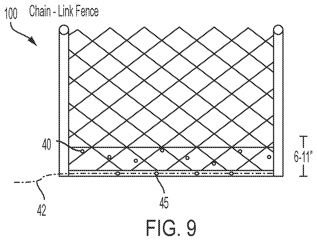 Patent US12326007 Figure 7 – Grass guard for fencing