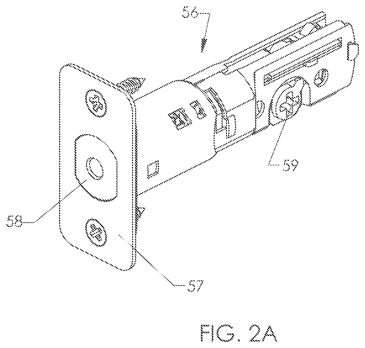 Patent US12326015 Figure 2 – Deadbolt assembly for simultaneously securing co-mounted doors together and actuating at least one deadbolt
