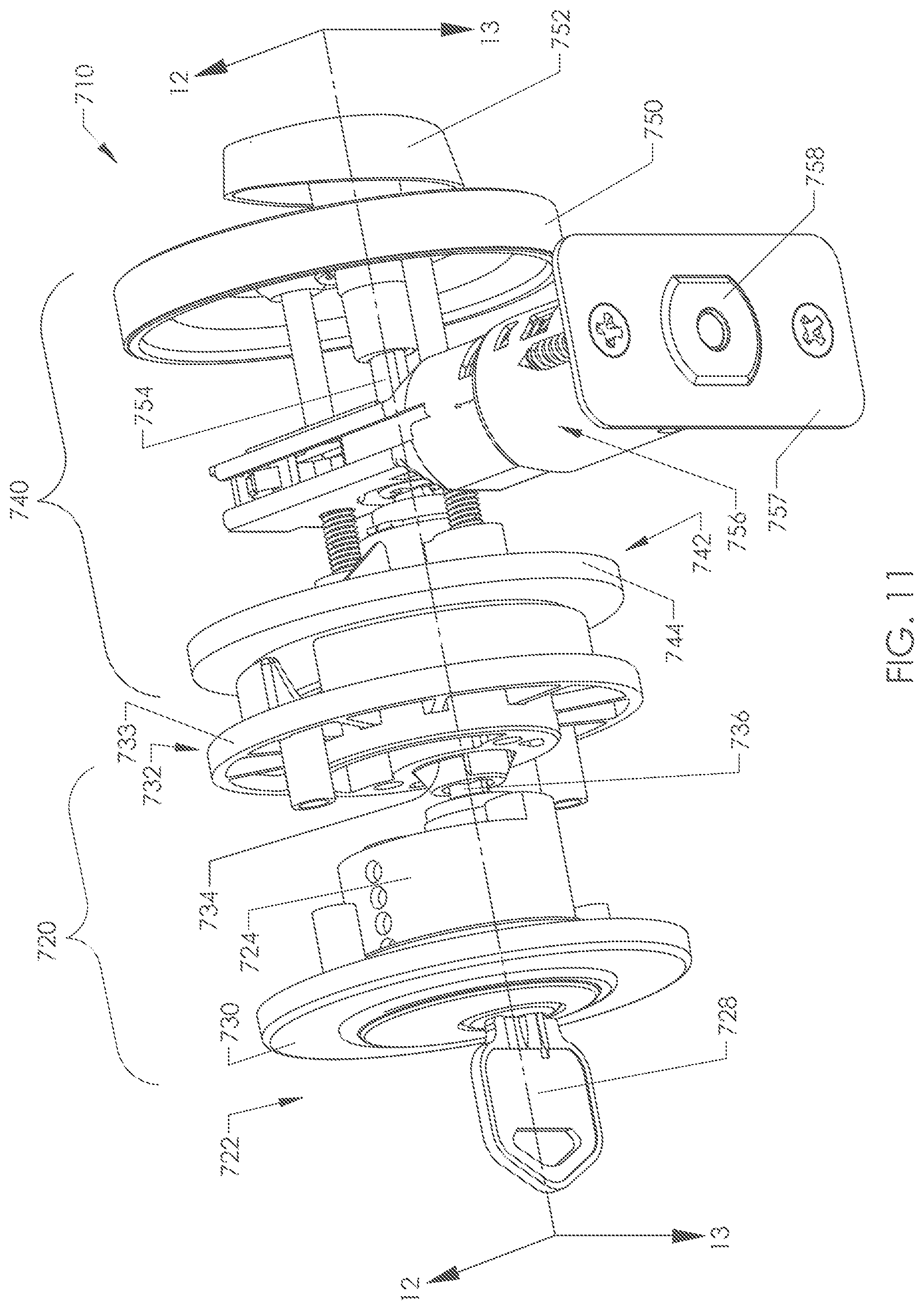 Patent US12326015 Figure 19 – Deadbolt assembly for simultaneously securing co-mounted doors together and actuating at least one deadbolt