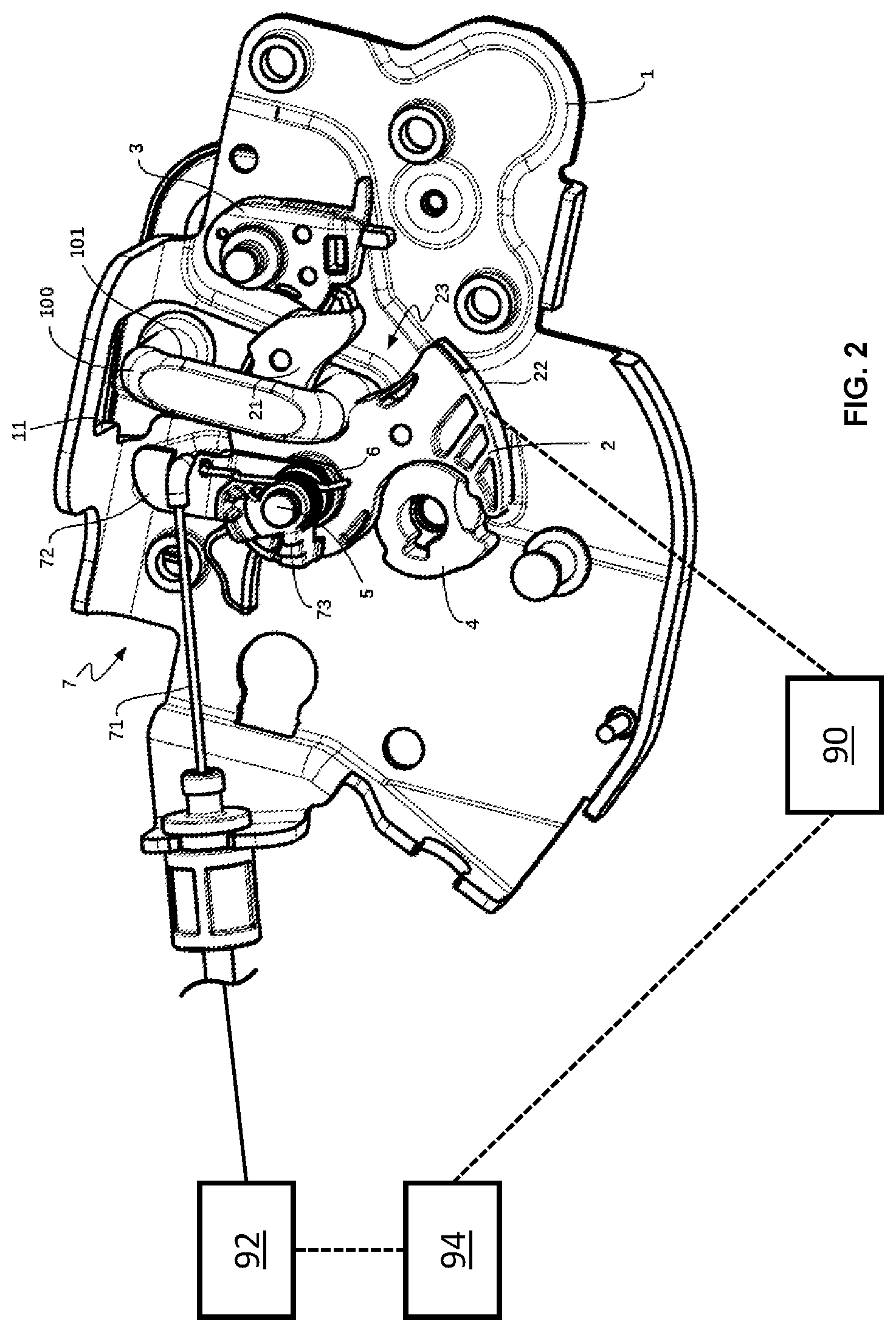 Patent US12326017 Figure 3 – Vehicle door lock capable of assisting door opening