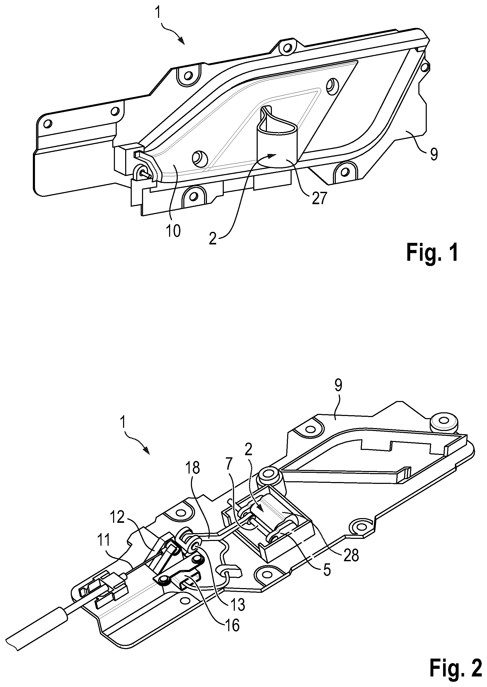 Patent US12326018 Figure 1 – Device for unlocking a vehicle door