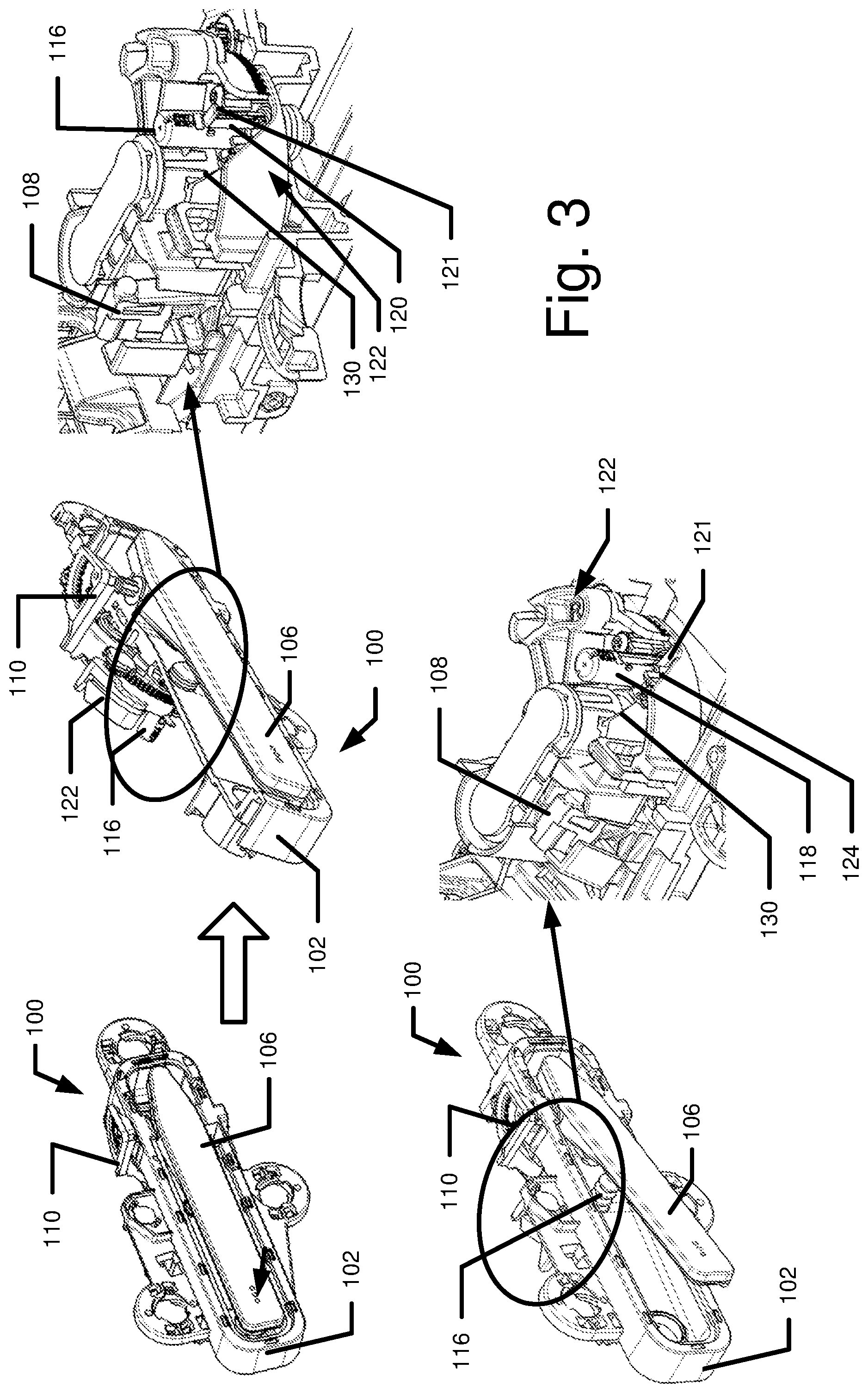 Patent US12326019 Figure 4 – Door handle assembly