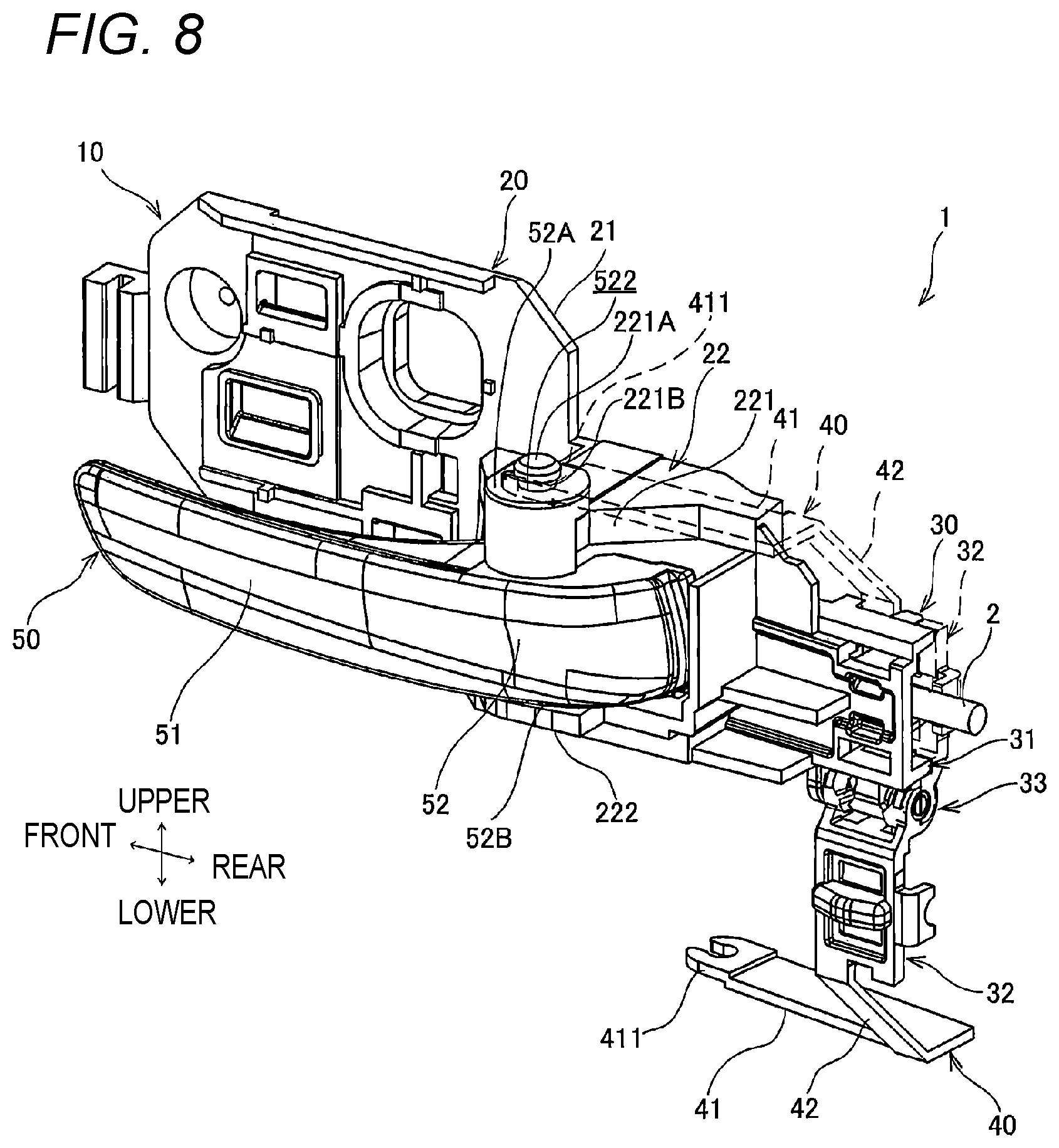 Patent US12326020 Figure 5 – Inside handle device
