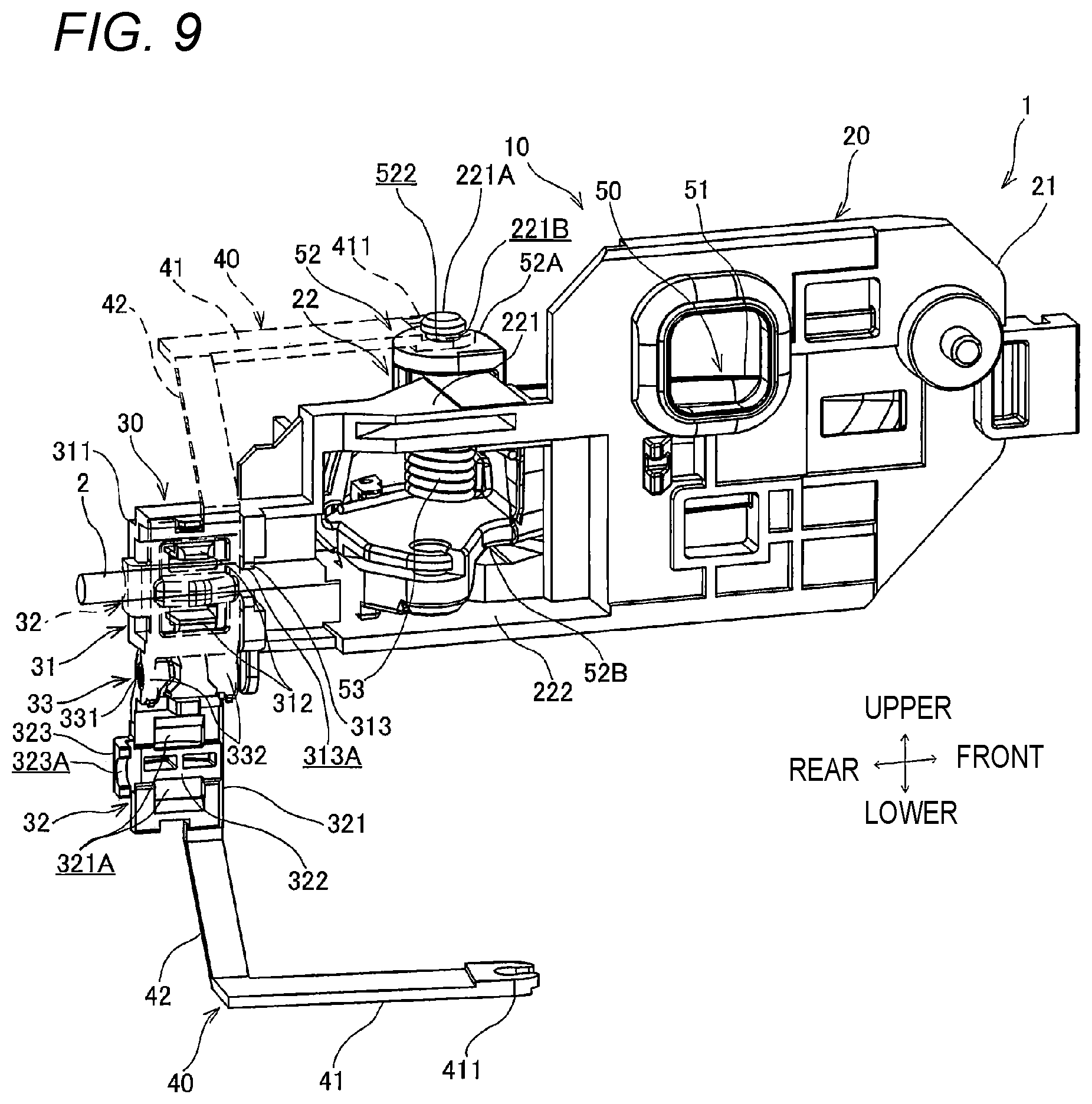 Patent US12326020 Figure 6 – Inside handle device