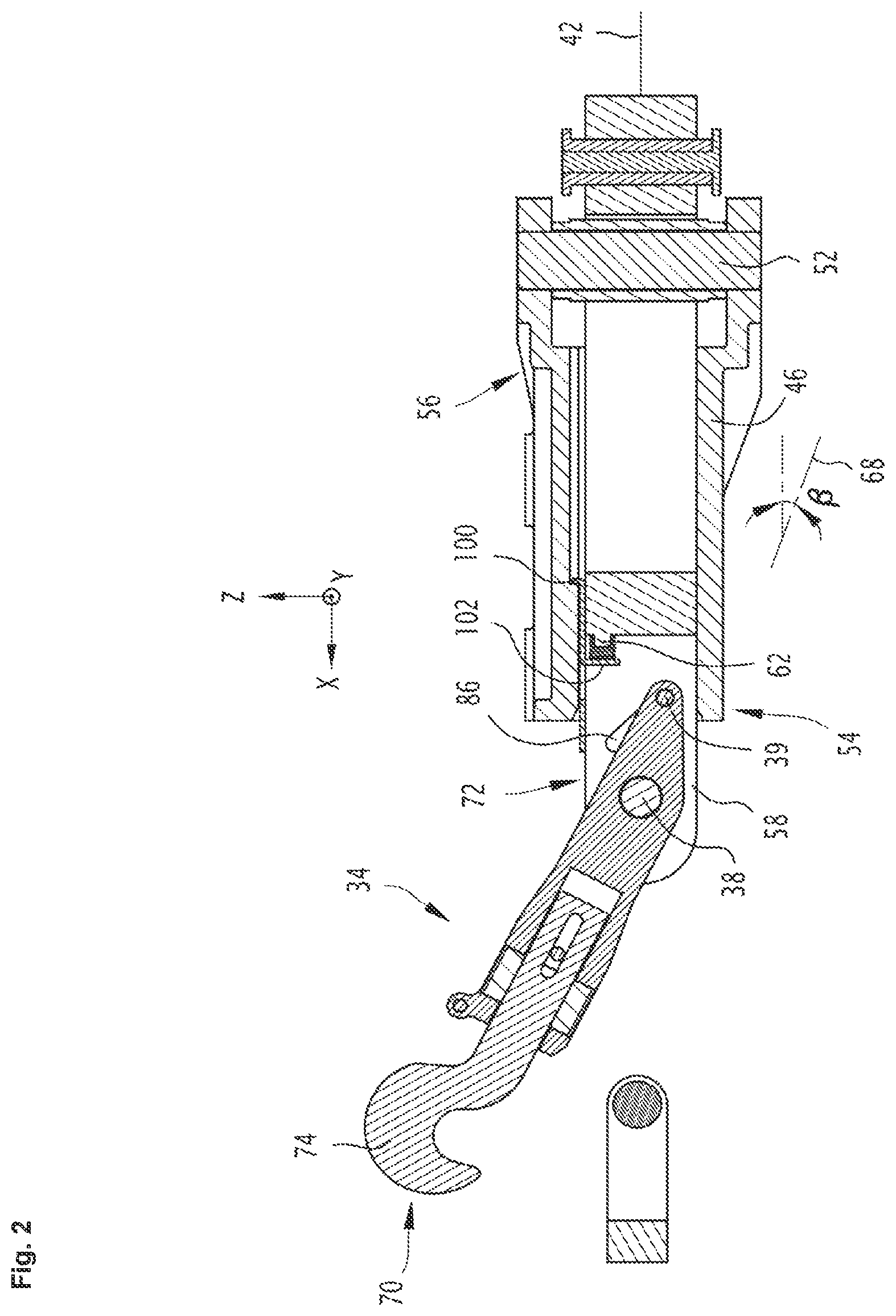Patent US12326021 Figure 2 – Hook latch for aircraft panel