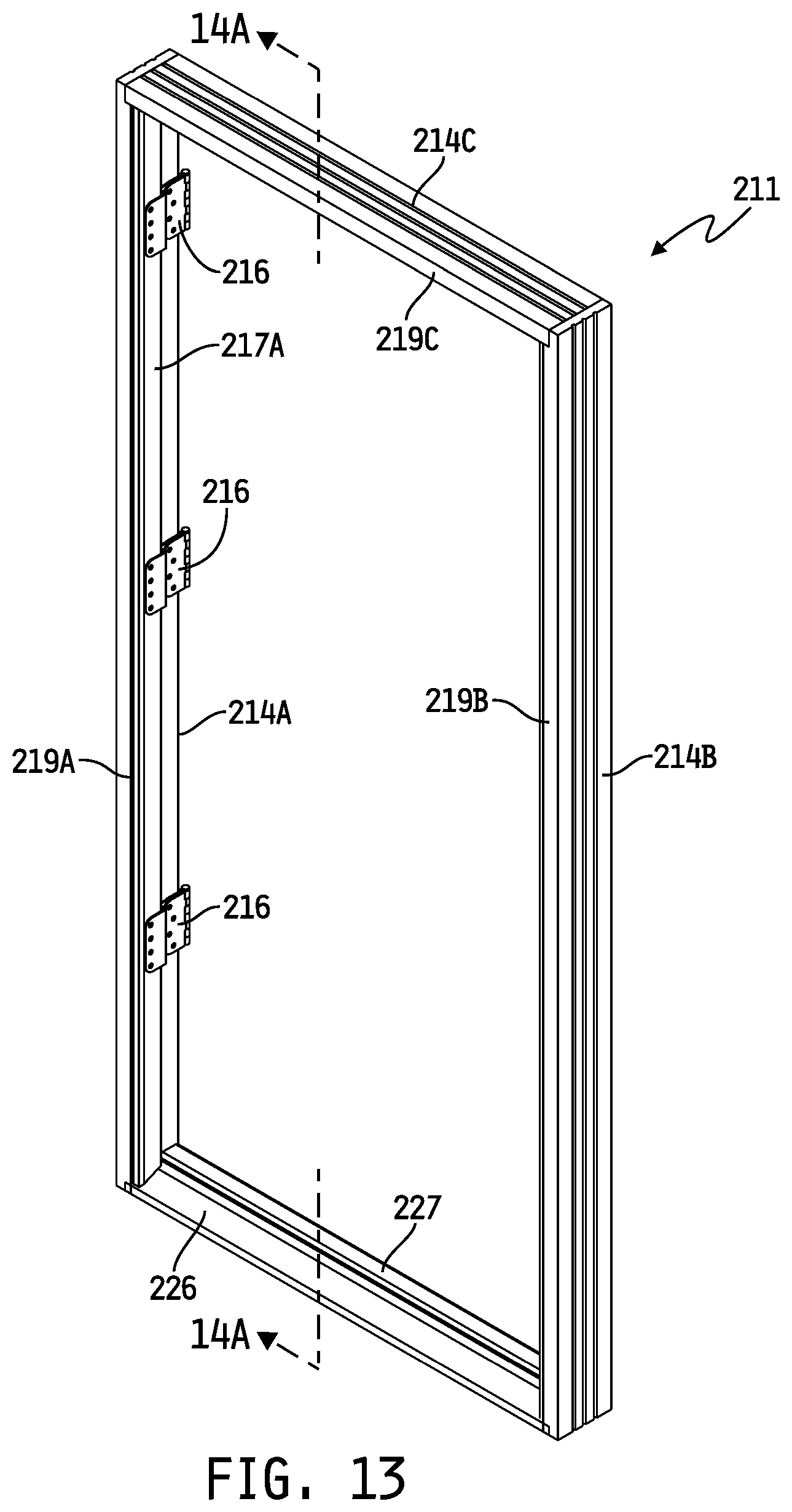 Patent US12326022 Figure 12 – Door assembly for selectively interlocking opposing doors