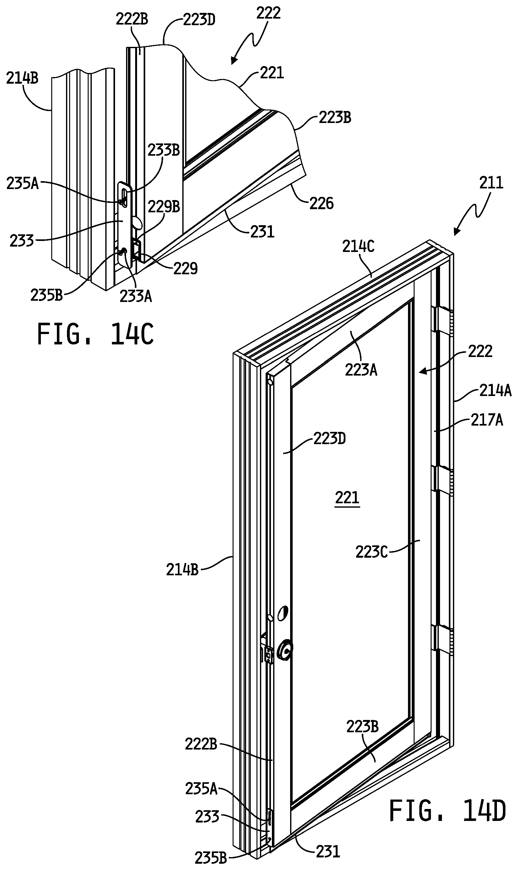 Patent US12326022 Figure 14 – Door assembly for selectively interlocking opposing doors