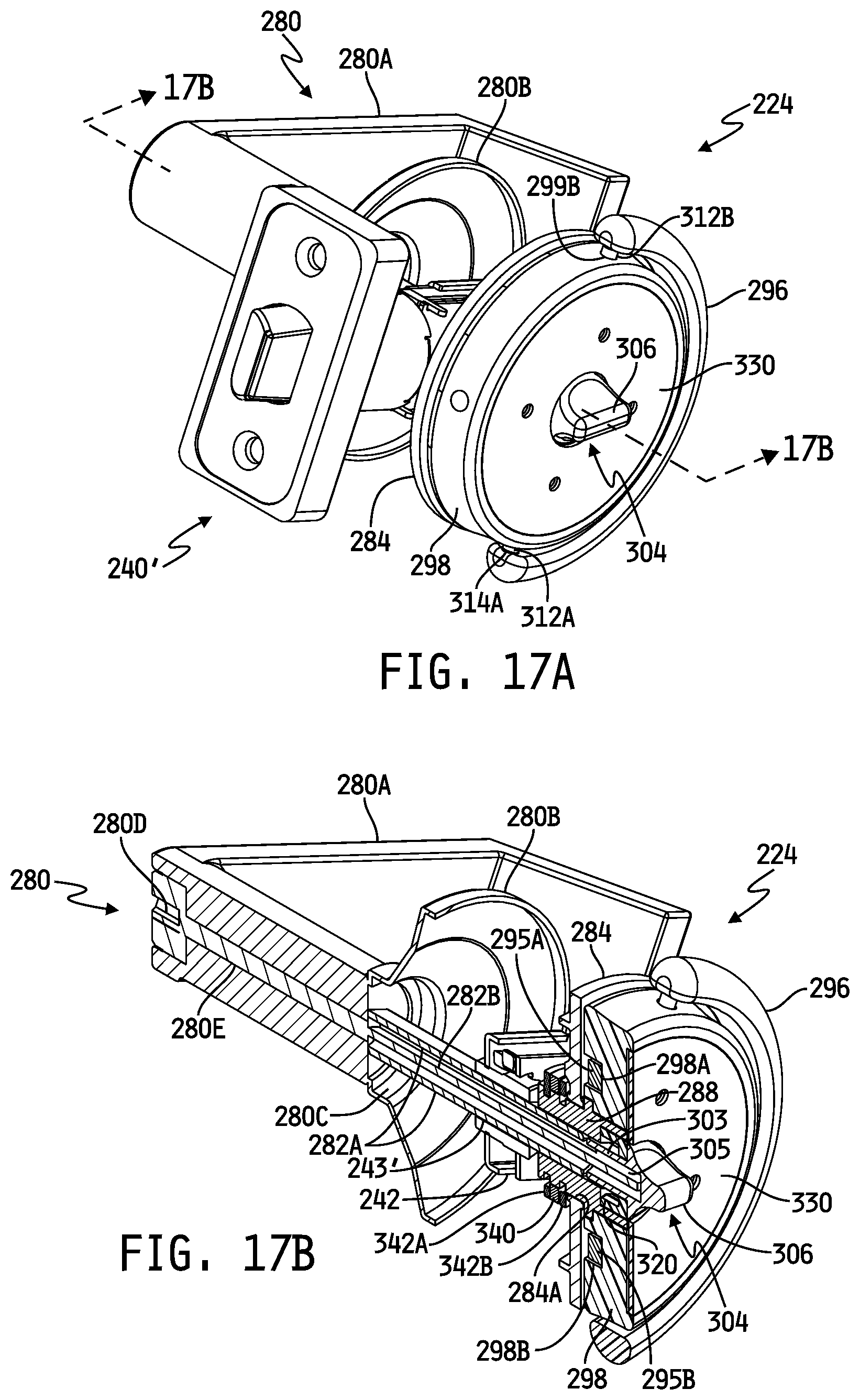 Patent US12326022 Figure 17 – Door assembly for selectively interlocking opposing doors