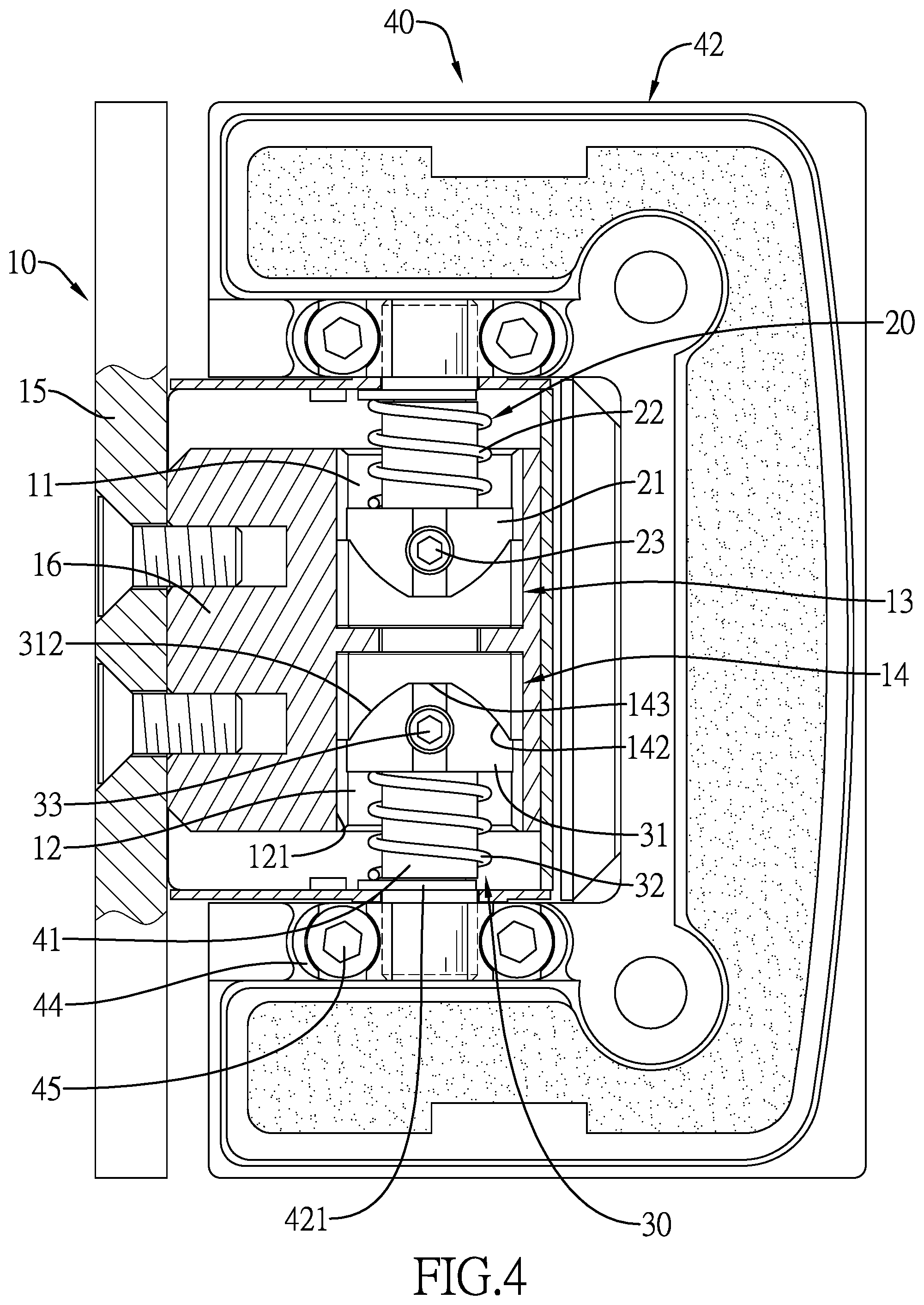 Patent US12326024 Figure 4 – Hinge mechanism
