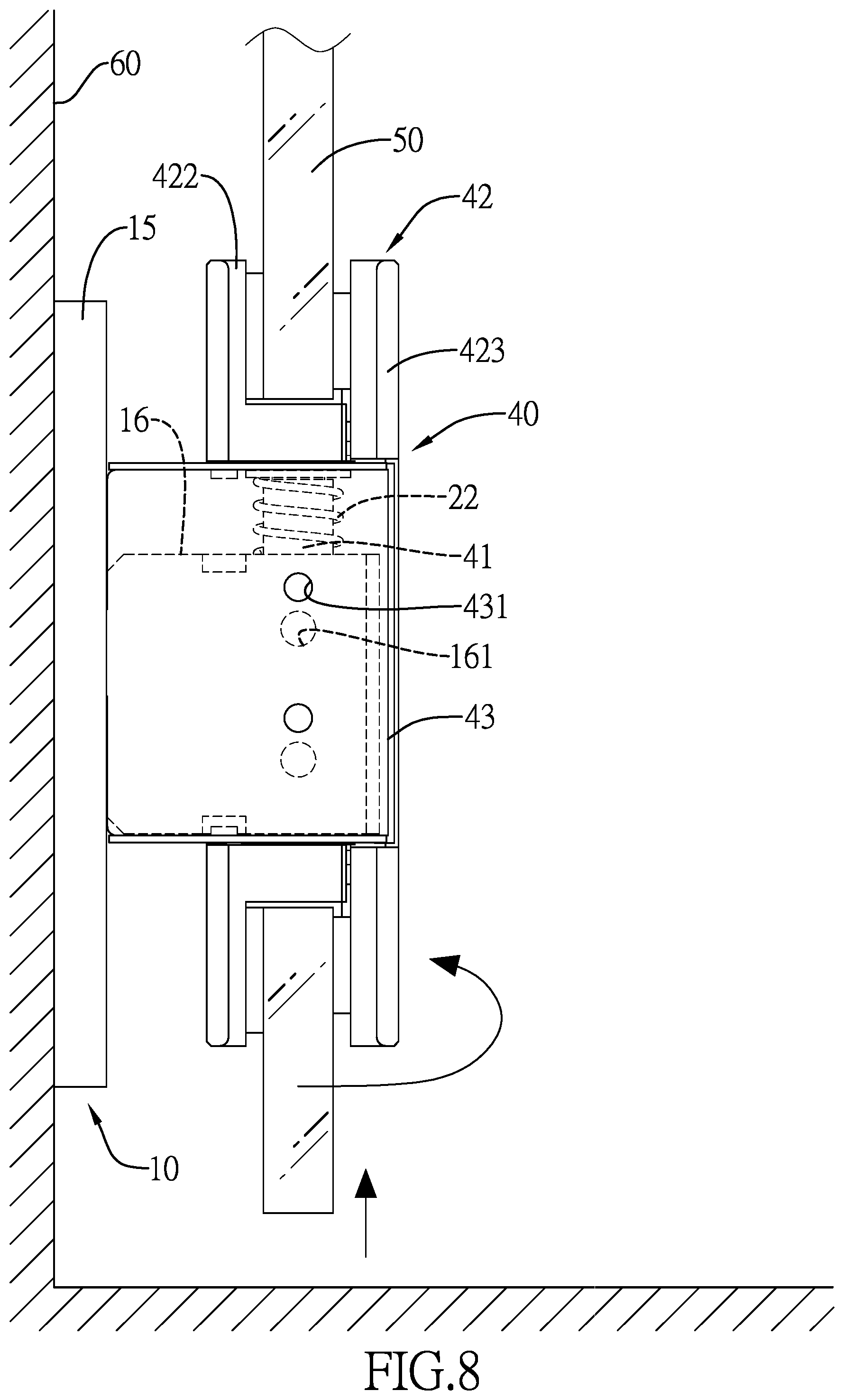 Patent US12326024 Figure 8 – Hinge mechanism