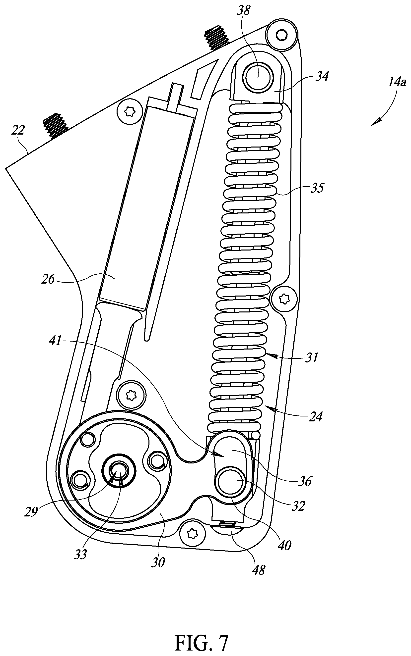 Patent US12326025 Figure 7 – Integrated stowage bin assembly