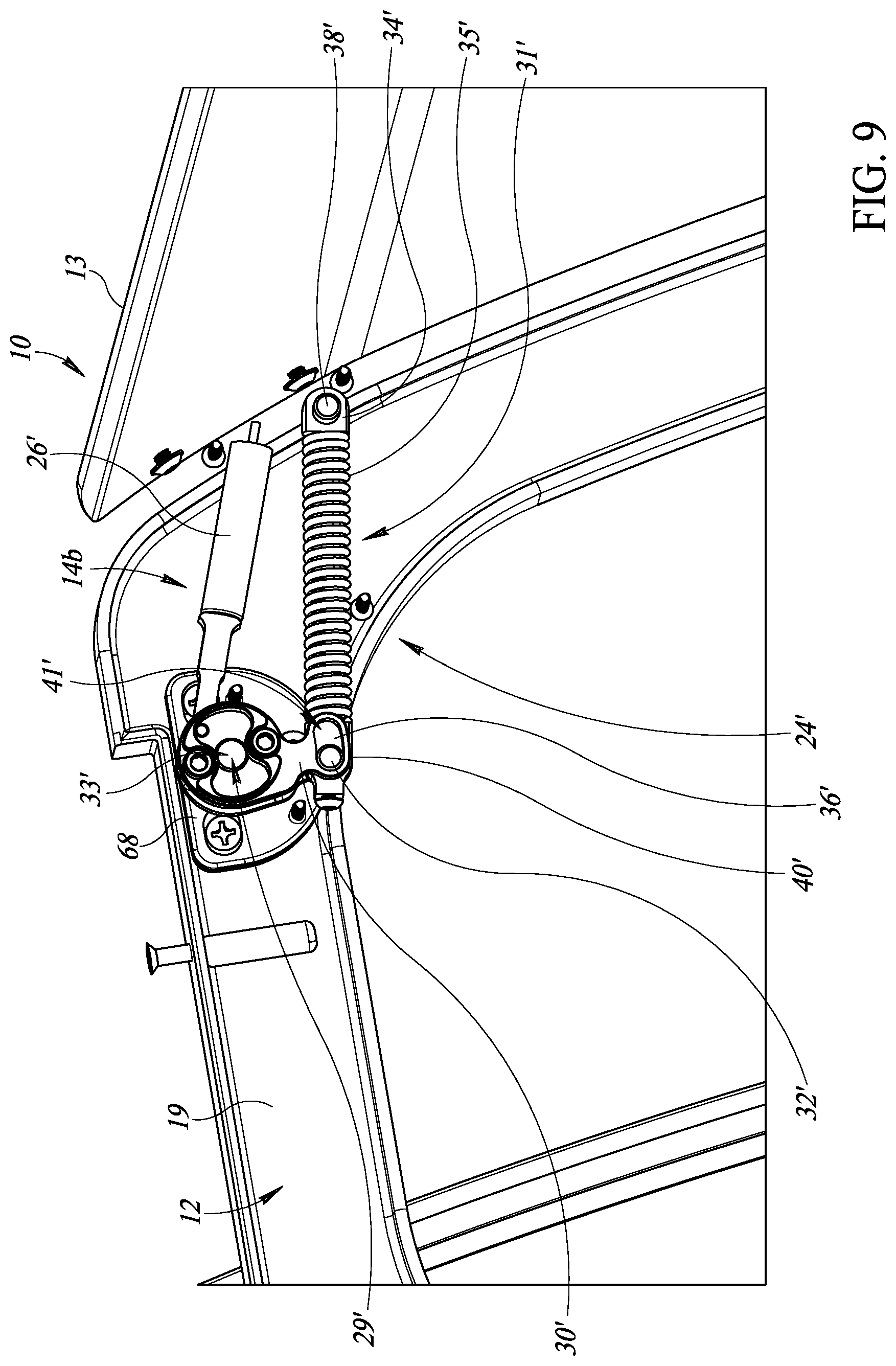 Patent US12326025 Figure 9 – Integrated stowage bin assembly