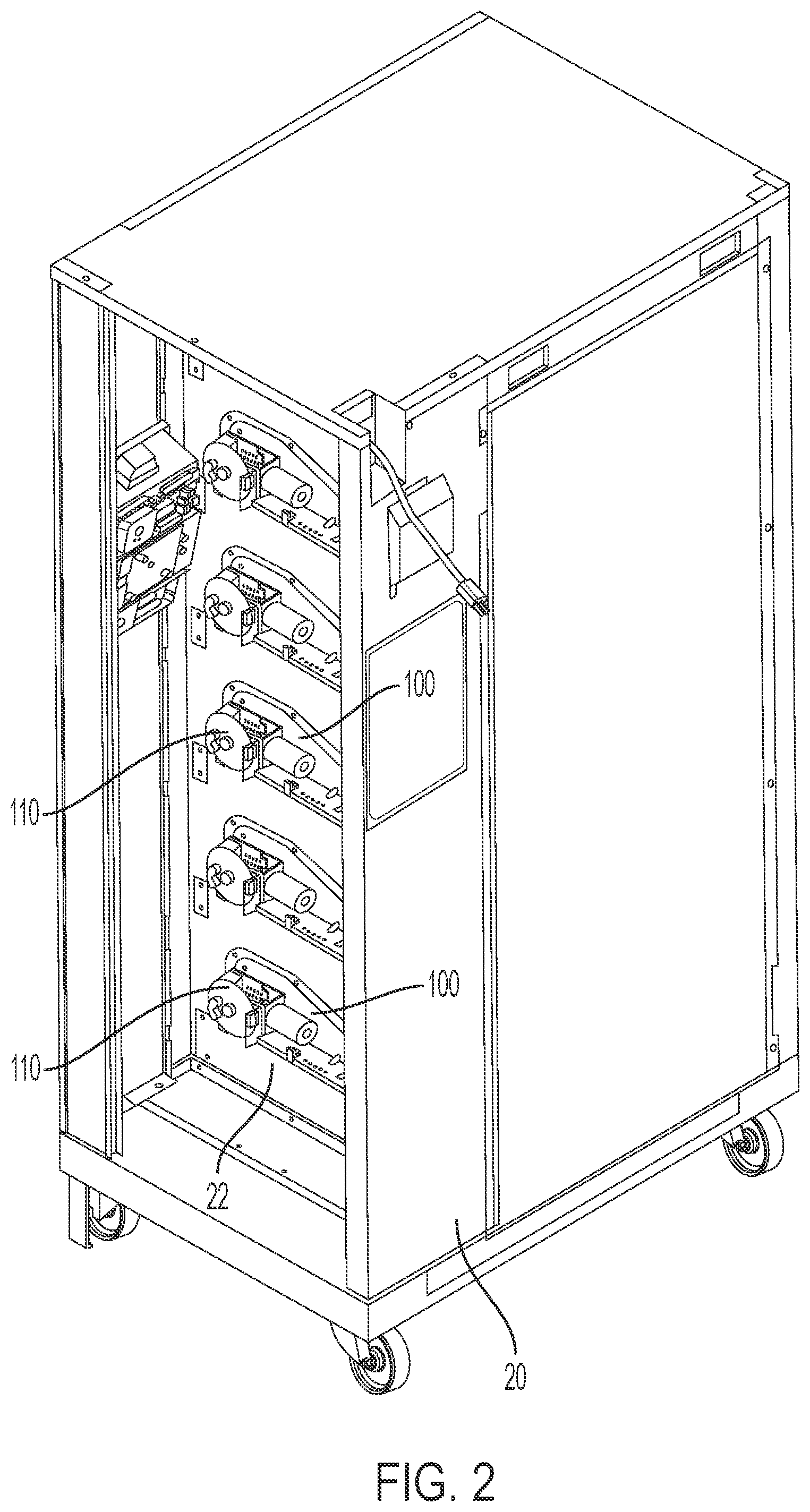 Patent US12326029 Figure 5 – Door movement system for cabinet